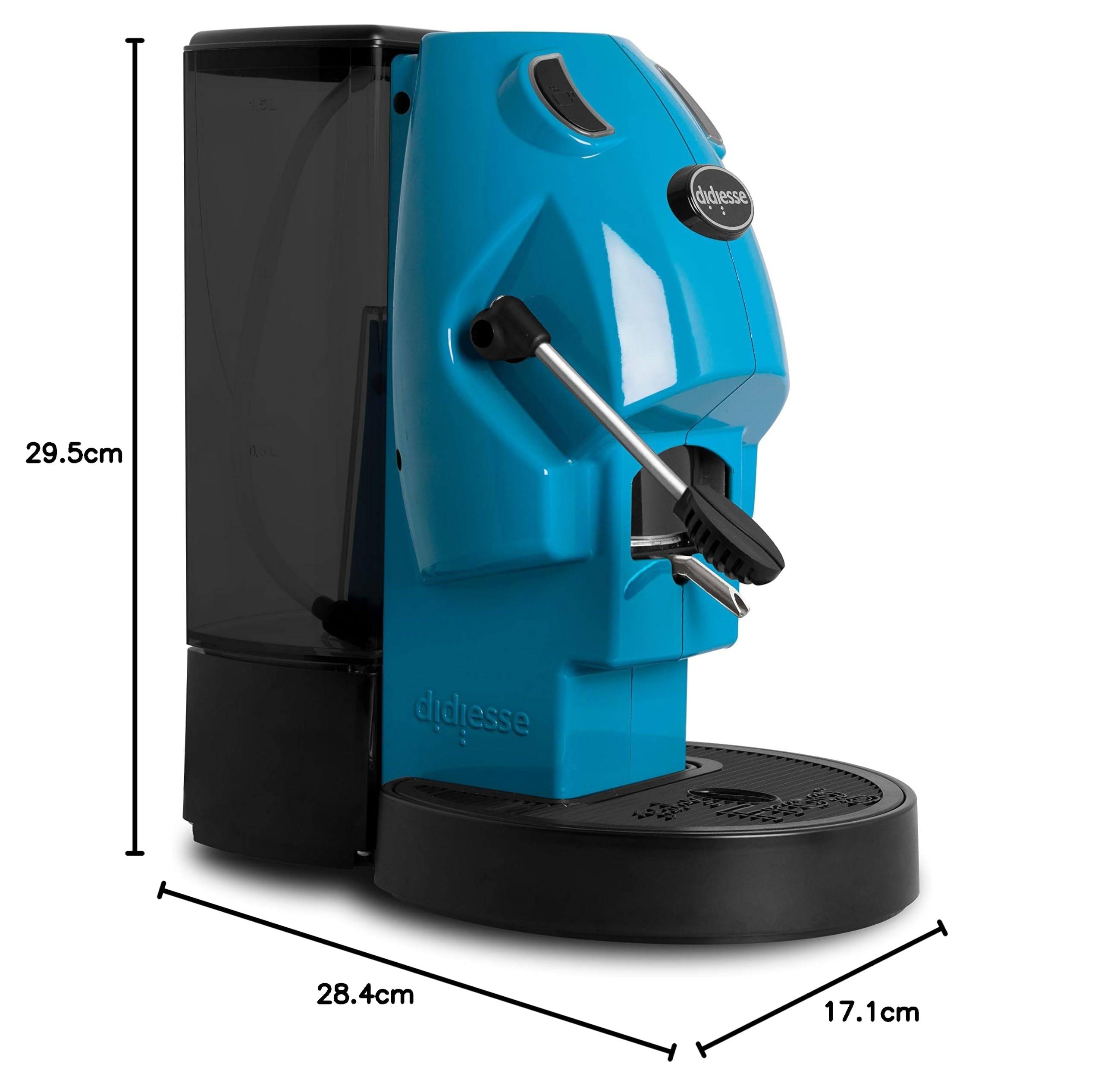 Didiesse Baby Frog ESE 44mm Pod Coffee Machine - Compact 450W with Standby Function & 1.5L Water Tank (Miami Blue) - Perfect for Home, Office, and Small Spaces