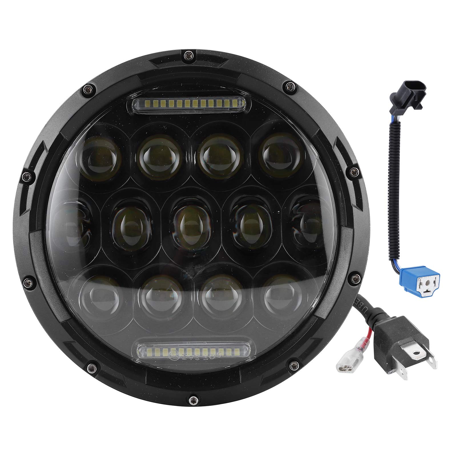 7 Inch 75W LED Motorcycle Headlight - 6500K High Brightness, Waterproof, Energy Efficient Headlamp - Perfect for Night Riding, Off-Road Adventures & Custom Bike Builds