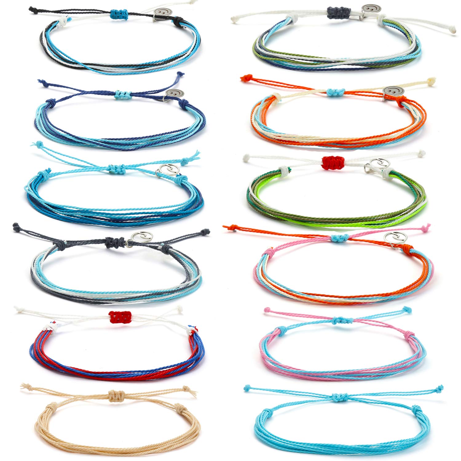 Starain Adjustable Braided Surf Bracelets for Women - Waterproof Boho Handmade Wave Bracelet Set - Perfect for Beach, Surfing, Yoga & Summer Fashion Accessories