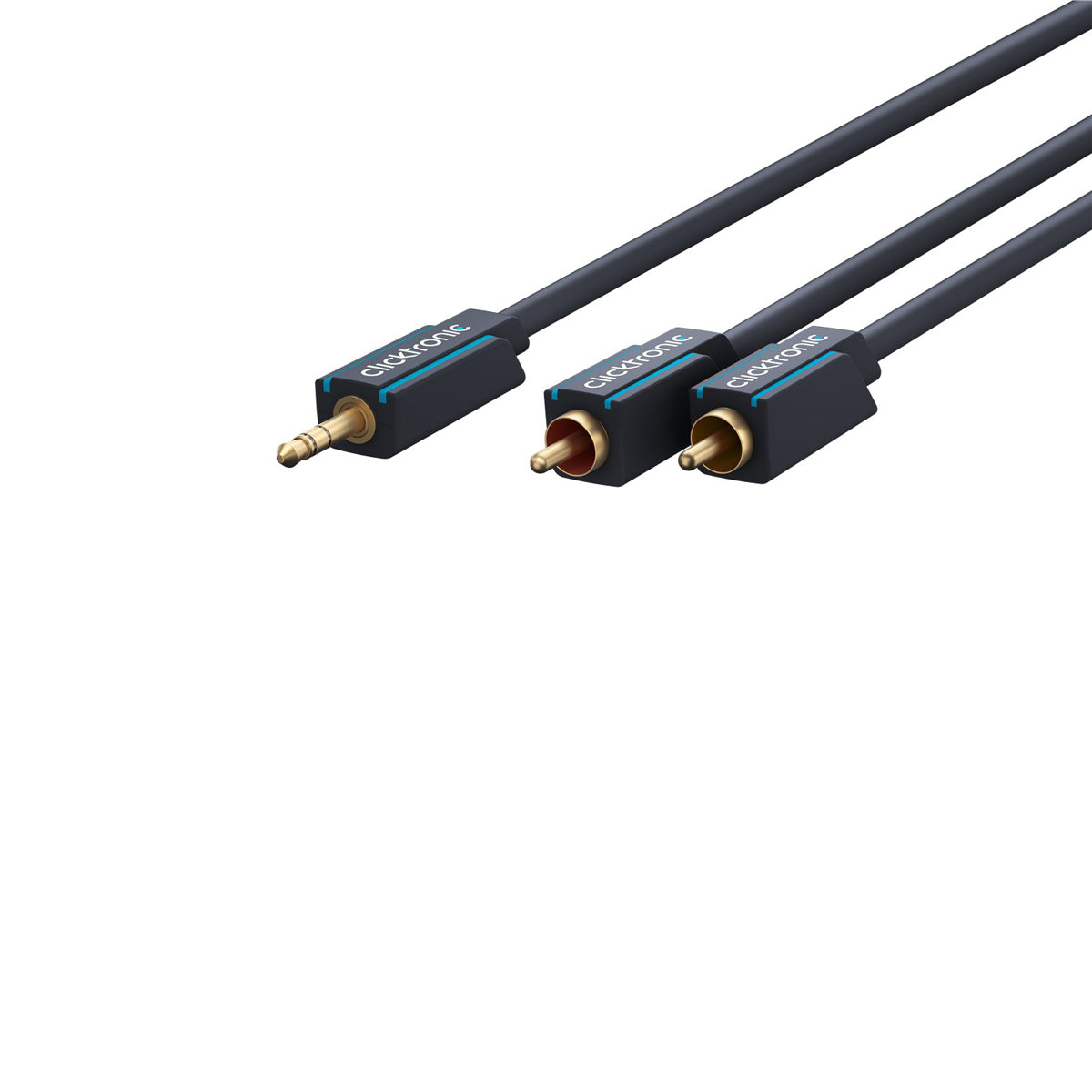 Clicktronic 3.5mm AUX to RCA Cable - 15 Feet High-Quality Audio Cable for Home Theater, Car Stereo & Speaker Systems - Gold-Plated Connectors, Durable Braided Nylon - Perfect for DJ Equipment, Mixers & Audio Devices