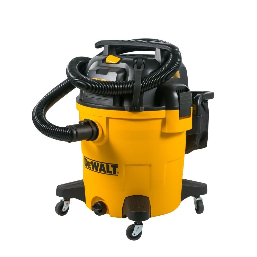 **DEWALT 12 Gallon Poly Wet/Dry Vacuum Cleaner, 5.5 HP Powerful Shop Vac for Workshop, Jobsite & Commercial Use – Large Capacity, Durable Yellow Design (DXV12P) – Ideal for Cleaning Dust, Spills & Debris in Garages, Construction Sites & Factories**