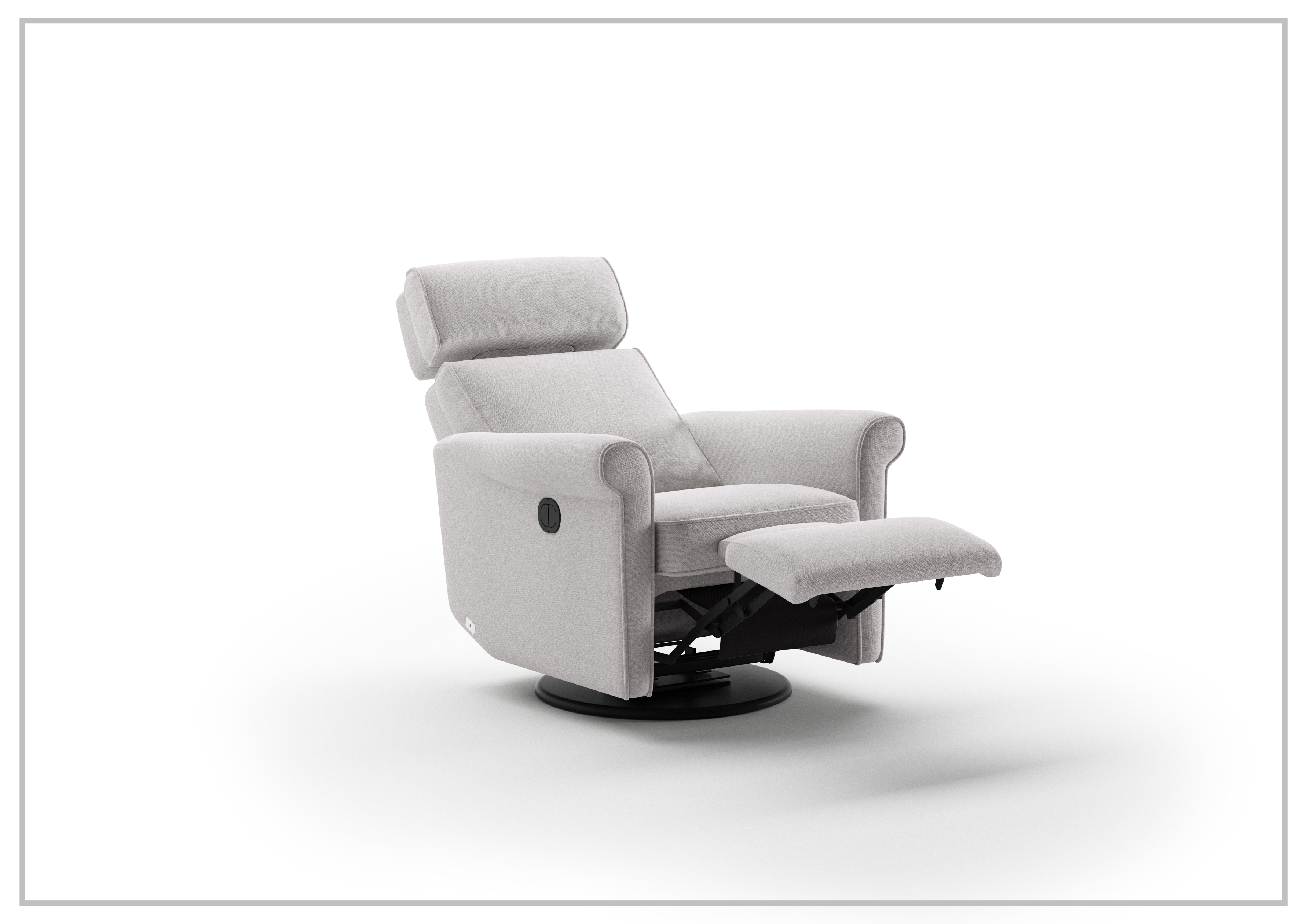 Luonto Rolled Fabric Power Recliner Chair with Adjustable Headrest - Comfortable Electric Reclining Sofa for Living Room, Home Theater & Relaxation - Perfect for Movie Nights, Gaming & Napping