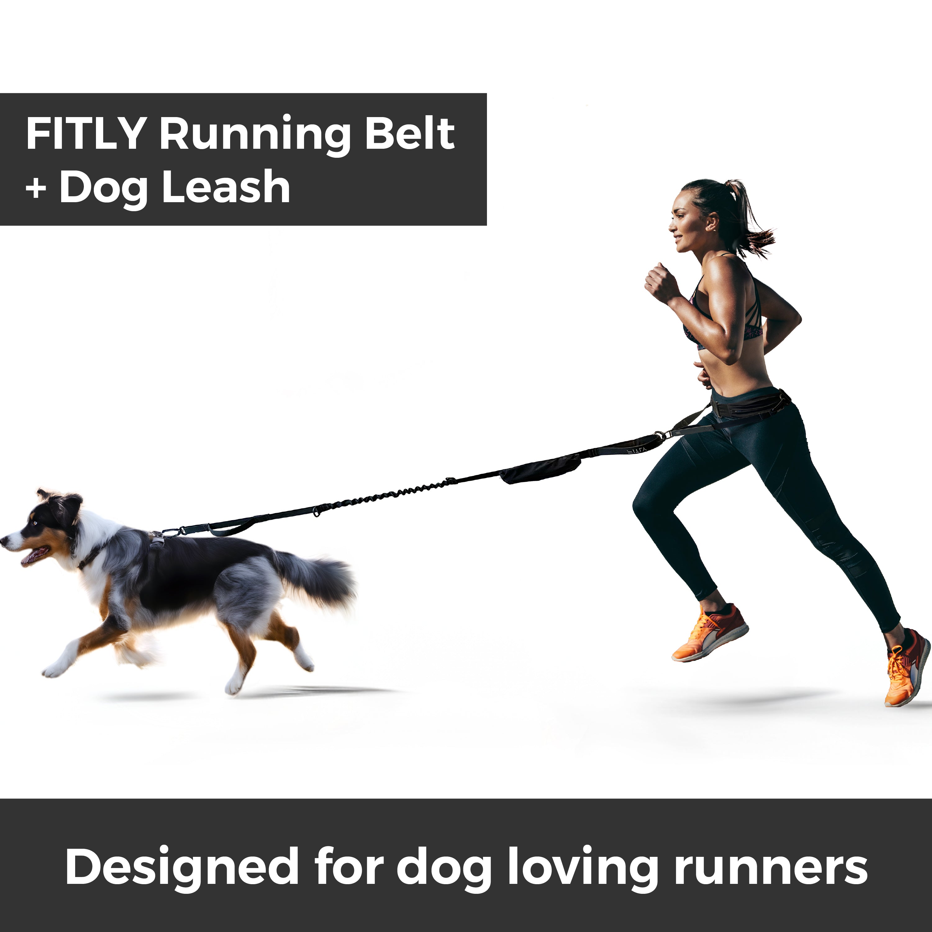 FITLY Running Belt with Adjustable Dog Leash - Hands-Free Jogging Waist Pack for Runners & Pet Owners (Blue) - Perfect for Outdoor Workouts, Hiking & Dog Walking