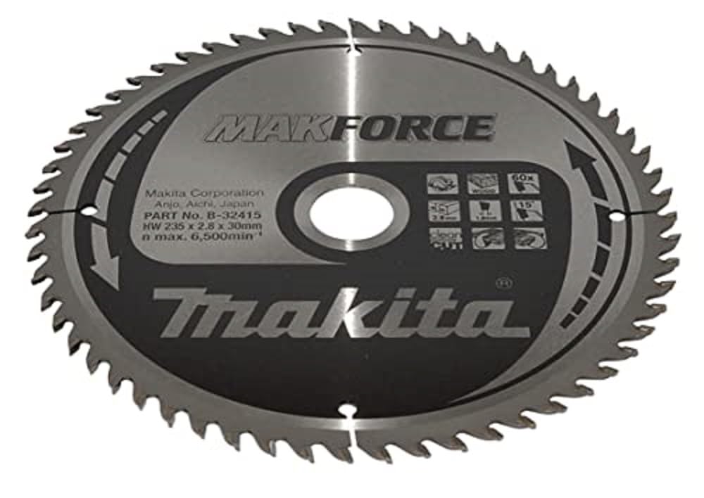 Makforce 9.25-Inch 30mm 60-Teeth Circular Saw Blade - Premium Cutting Tool for Wood, Plastic & Aluminum - Perfect for DIY Projects, Carpentry & Construction Work