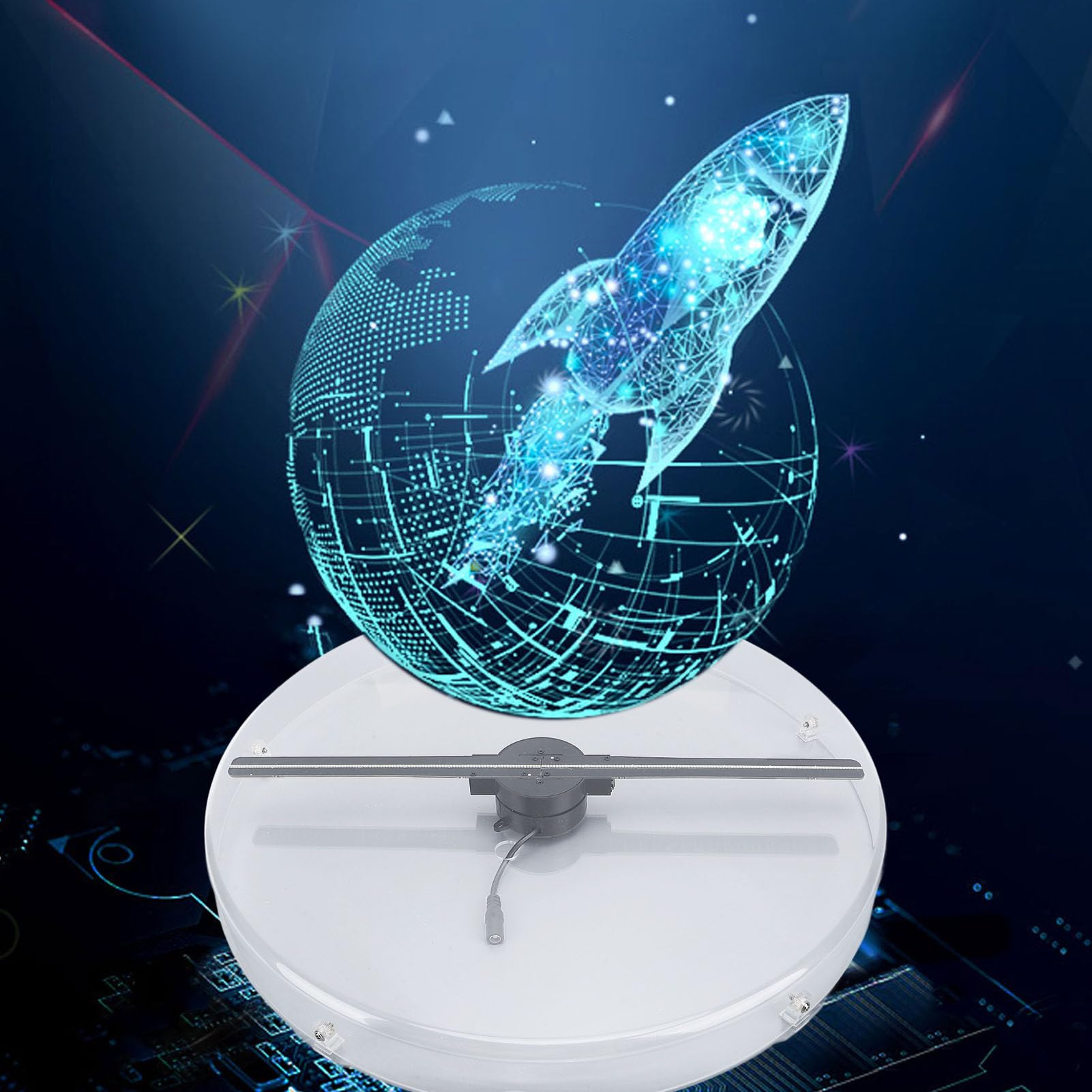 3D Holographic Projector Fan - 42CM 256 LED Hologram Display with 8GB TF Card for Android & iOS - Home Office Decor, Advertising Display, Party Visual Effects (US Plug)