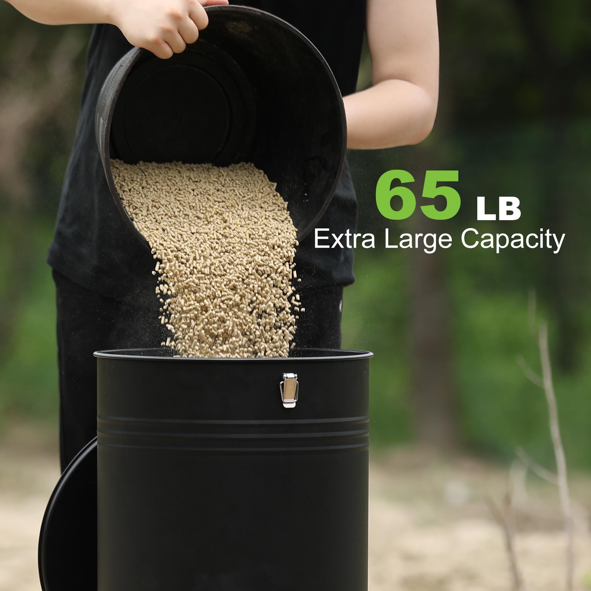 Solution4Patio 65 LB Large Free Standing Chicken Feeder - Automatic Gravity Poultry Feeder with 16 Ports, No Waste Design for Hens & Chickens - Perfect for Coops, Farms & Backyard Poultry Raising