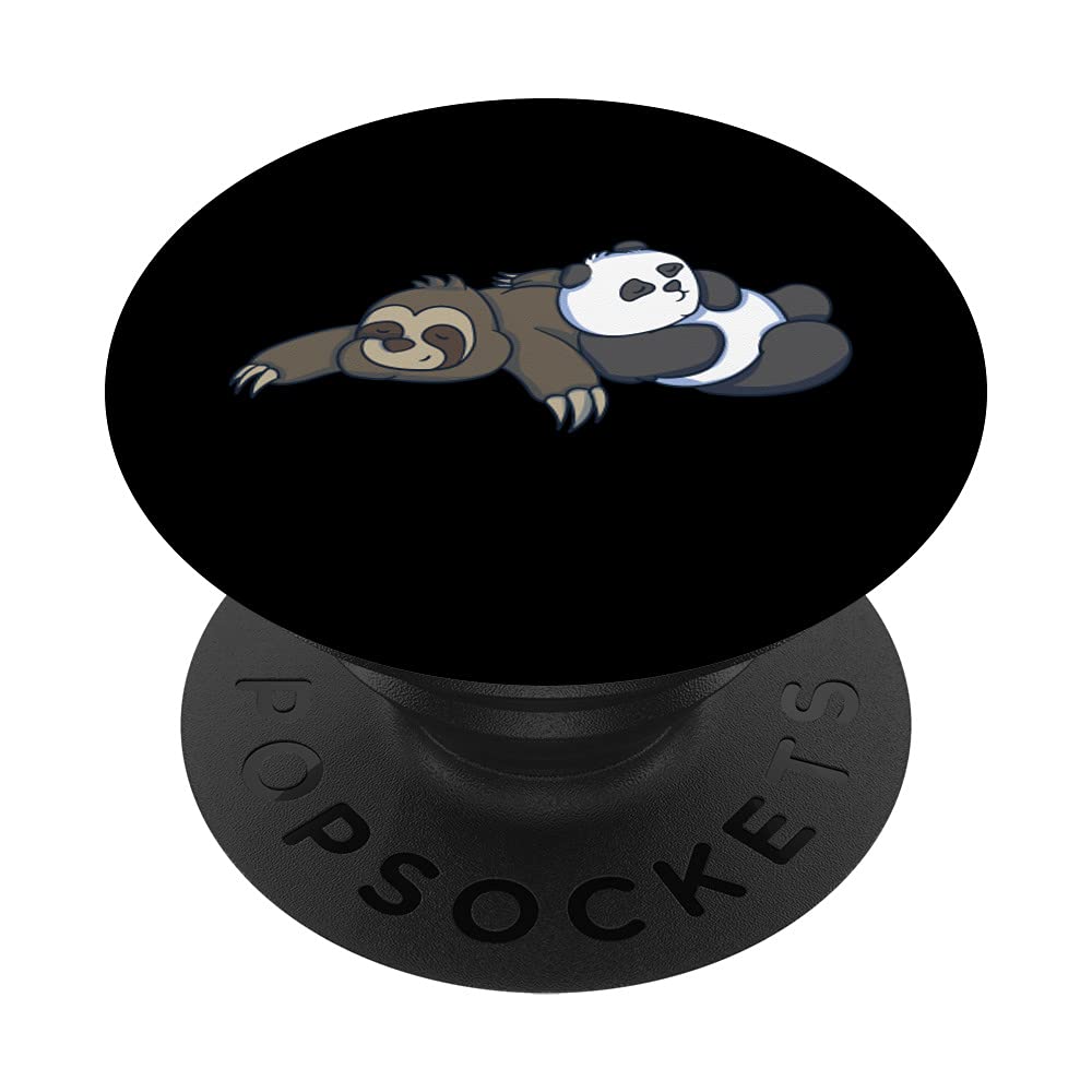 Funny Panda & Sloth PopSockets - Swappable PopGrip for Phone Stand & Grip | Cute Animal Lazy Person Gift for Friends | Perfect for Work, School & Travel Accessories