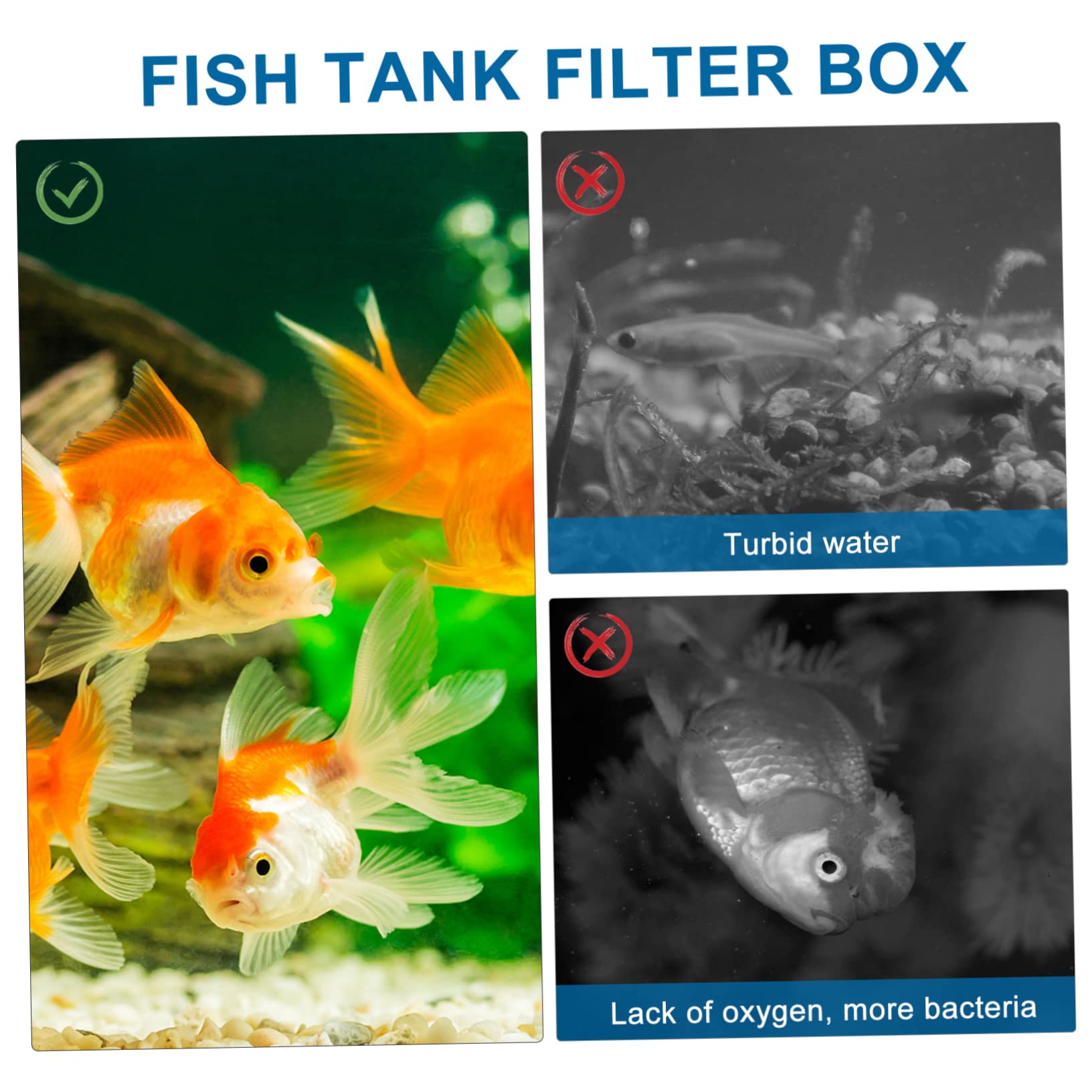 2PCS Aquarium Filter Strainers for Fish Tank - External Acrylic Enclosure Case