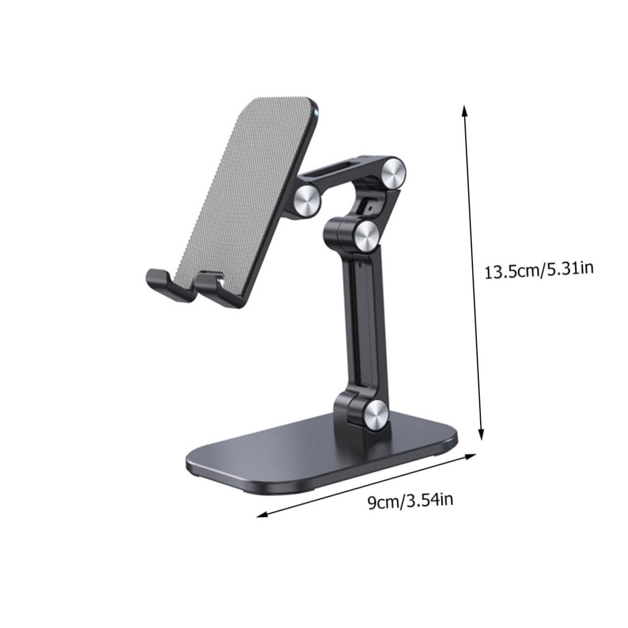 Homoyoyo Heavy Duty Triple Anti-Slip Phone Stand - Universal Adjustable Holder for Smartphones & Tablets (6-13 inch) - Perfect for Office, Home Desk, Bedside & Car Use - Black