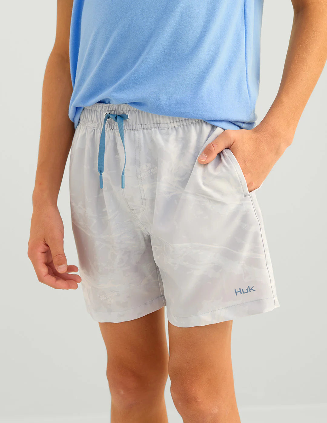 Boys' Huk Printed Volley Mossy Oak Swim Shorts - Quick-Dry Comfort for Beach, Pool & Summer Outdoor Activities