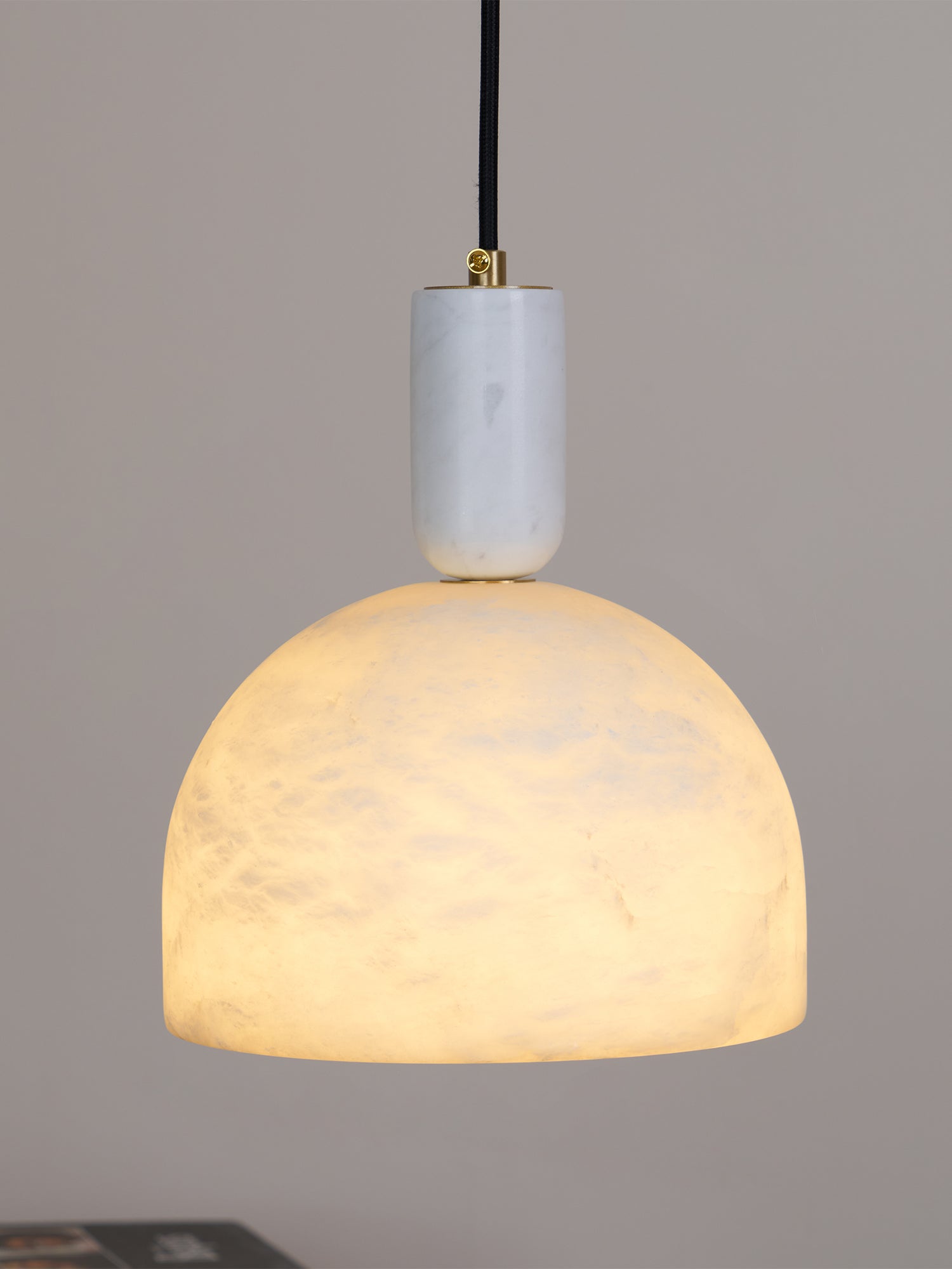 Blair Alabaster Pendant Light - Modern Glass Ceiling Lighting Fixture for Kitchen Island, Dining Room & Bedroom Decor