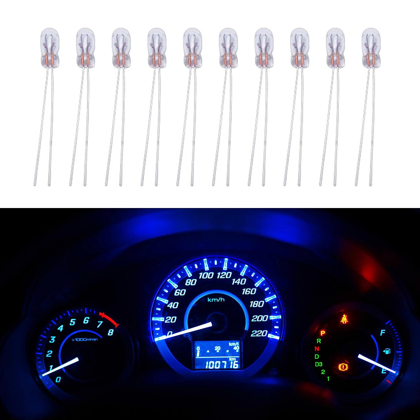 12V LED Dashboard Lights - Bright Car Instrument Panel Gauge Bulbs & Indicator Lights | Automotive LED Dash Bulbs for Enhanced Night Driving Visibility