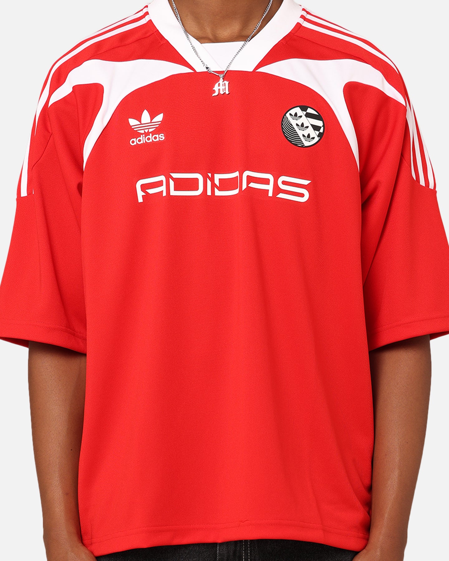 Adidas Oversized Short Sleeve Jersey - Better Scarlet Red Men's Athletic Shirt for Basketball, Running & Casual Wear