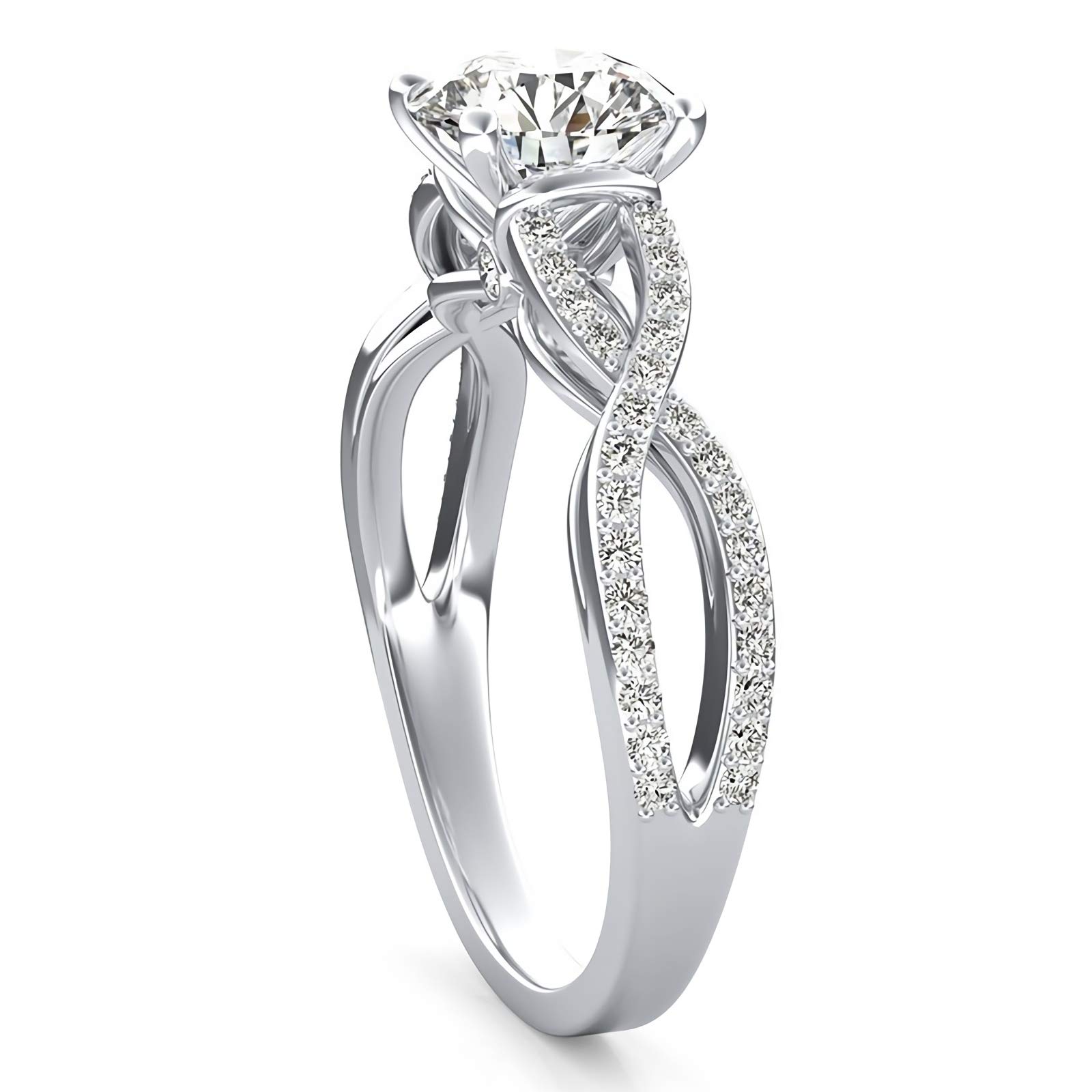 1.39 Carat (CTW) Moissanite Engagement Rings for Women - 10K 14K 18K Gold or Platinum Plated Silver - Sparkling Wedding & Promise Rings for Brides, Anniversaries & Special Occasions