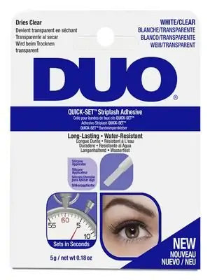 Duo Quick Set Strip Lash Adhesive - Clear Waterproof Eyelash Glue for False Lashes | Long Lasting & Easy to Apply | Perfect for Daily Wear, Special Occasions & Makeup Artists