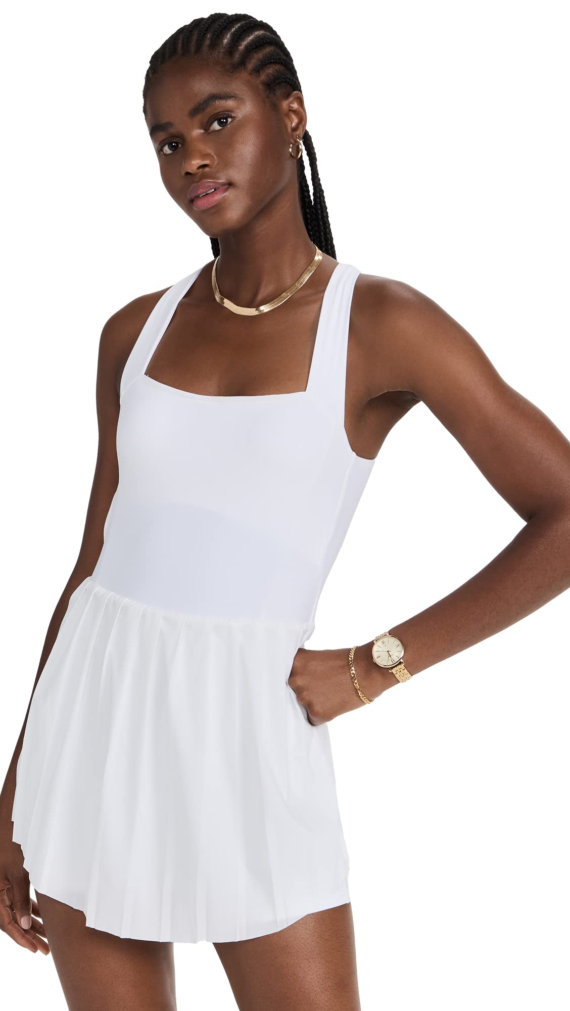 Varley Women's Carina Dress - Flowy Summer Midi Dress with Short Sleeves, Breathable Fabric for Casual Wear, Beach Outings & Date Nights
