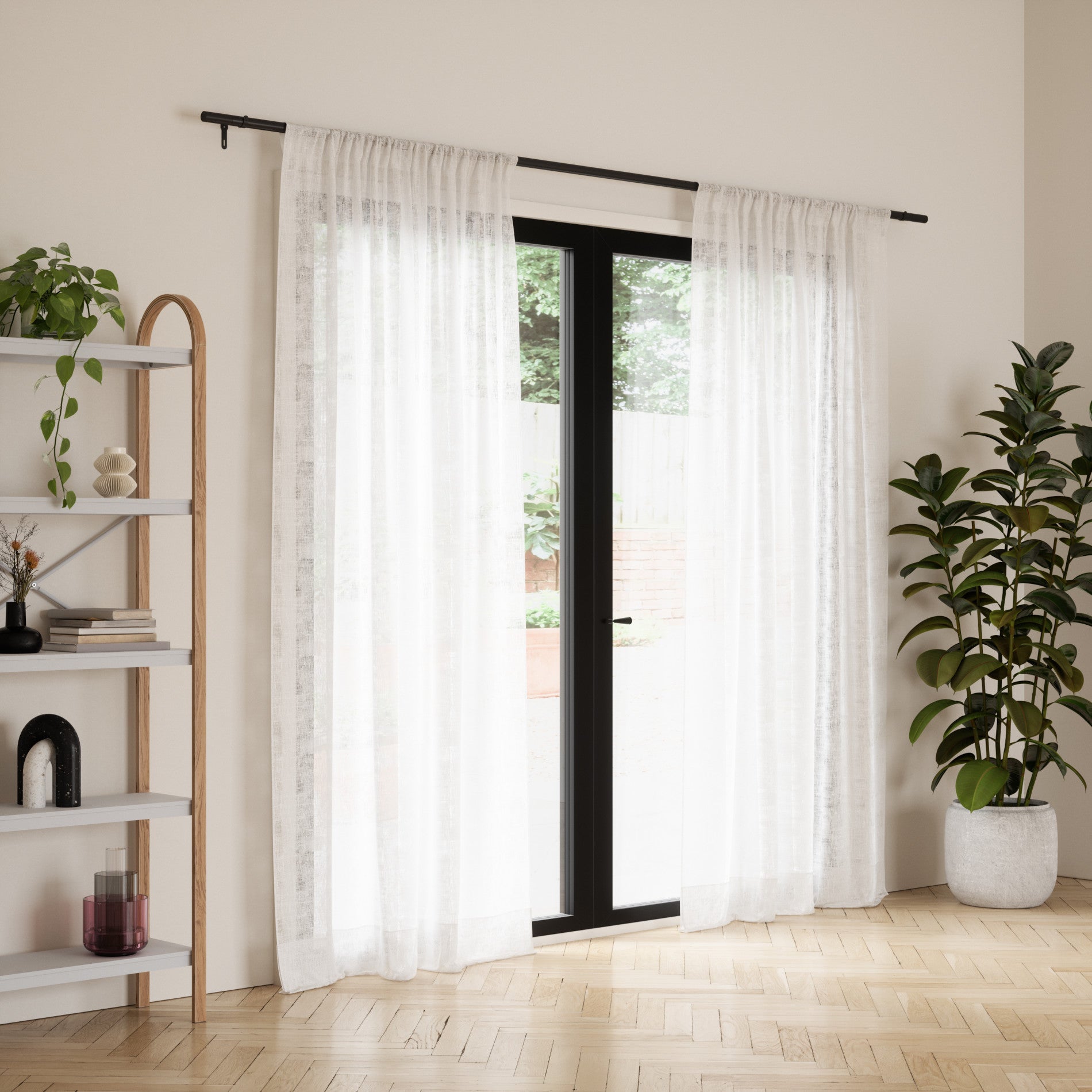 Zen Blackout Curtain Rod - Heavy Duty Adjustable Window Drapery Rod for Bedroom & Living Room - Perfect for Light Blocking & Privacy