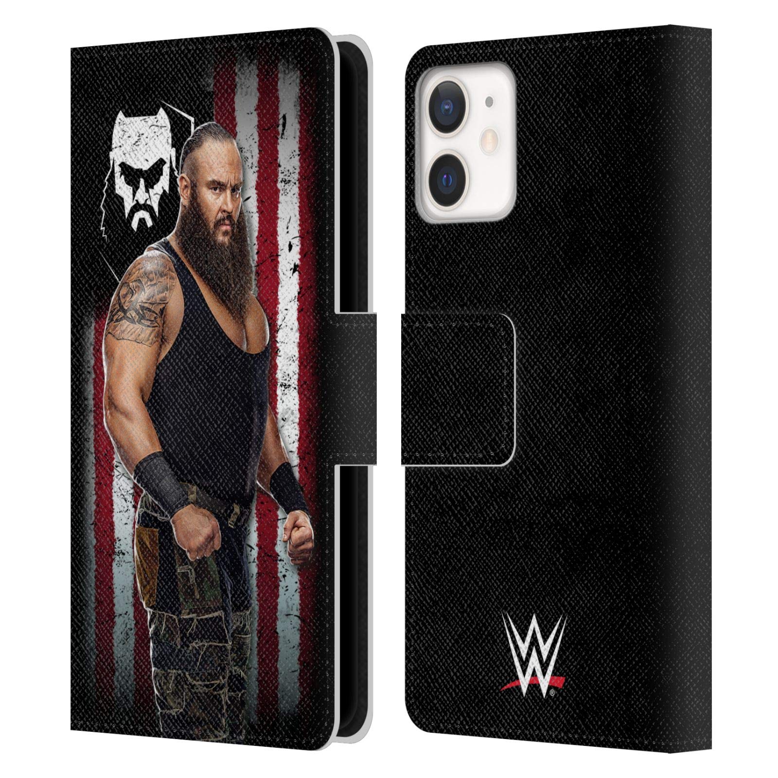 WWE Braun Strowman Leather Wallet Case for iPhone 12 Mini - Officially Licensed American Flag Design, Perfect for Wrestling Fans & Daily Use