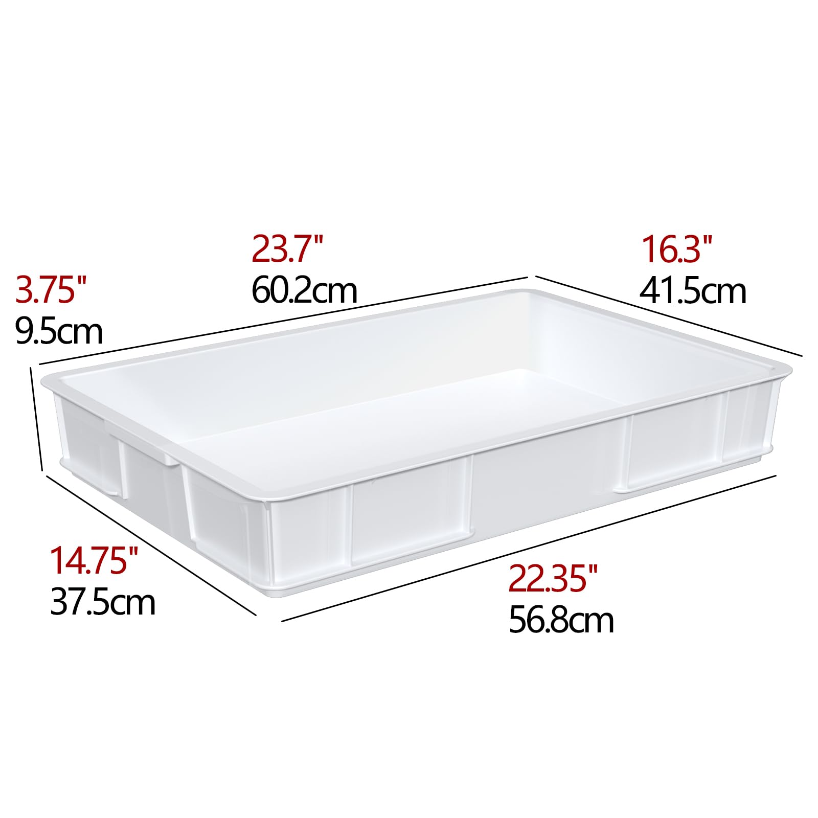 Commercial Stackable Pizza Dough Proofing Box - Large Dough Proofing Container Trays (Pack of 4) for Bakeries, Pizzerias & Home Baking | Perfect for Bulk Dough Rising & Storage