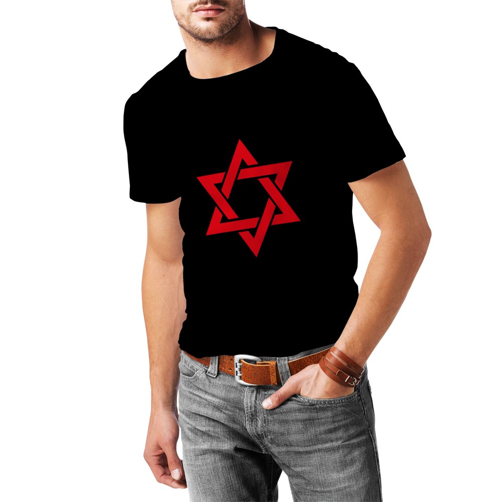 Lepni.me Men's Star of David T-Shirt - Jewish Symbol Cotton Tee for Hanukkah & Jewish Pride - Perfect for Synagogue, Holidays & Cultural Events