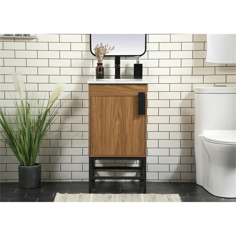 Modern 32-inch Single Bathroom Vanity with Backsplash - Elegant Grey Under Sink Storage Organizer Cabinet for Bathroom Decor | Perfect for Small Spaces, Apartments & Home Renovations