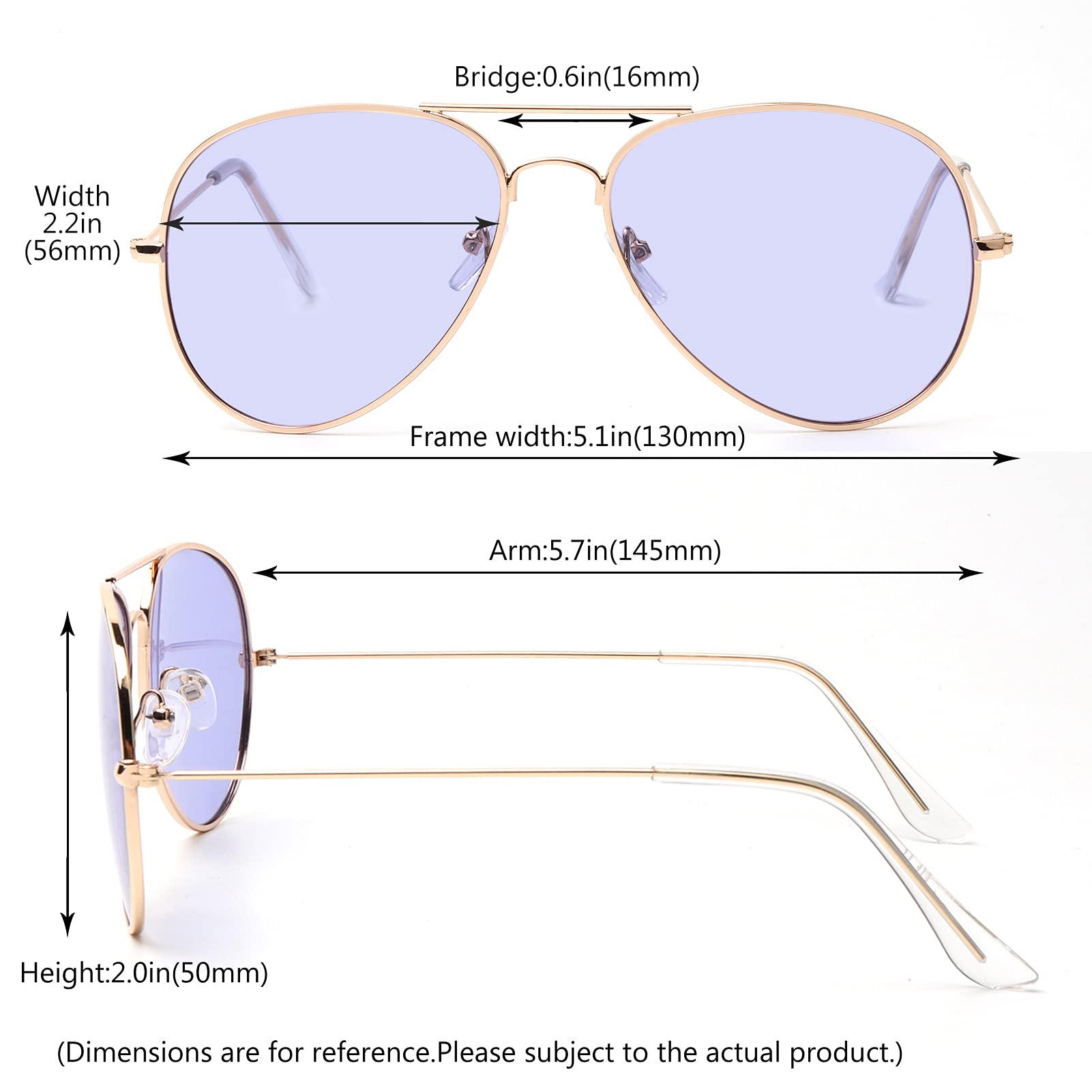 Outray Aviator Sunglasses for Men & Women - Polarized Night Vision Driving Glasses with UV400 Protection - Metal Frame Retro Pilot Shades for Outdoor Activities, Travel & Fashion