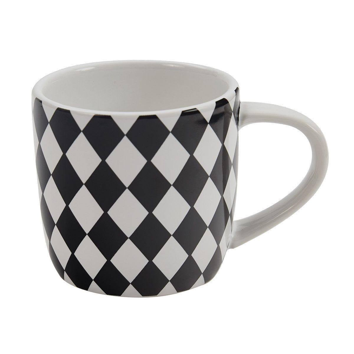 Maxwell Black Checkered Tableware Set - Elegant Dinner Plates, Bowls & Mugs - Perfect for Holiday Dinners, Restaurant Style Dining & Home Decor