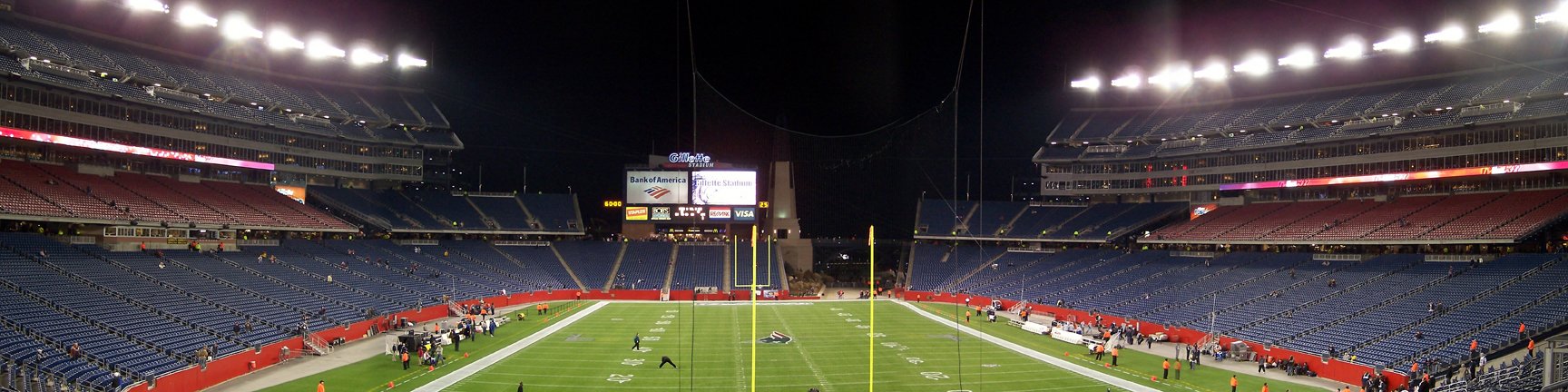 Gillette Stadium Panoramic 48x12 Inch Gallery Wrapped Canvas Wall Art - Perfect for New England Patriots Fans, Sports Bars & Man Cave Decor