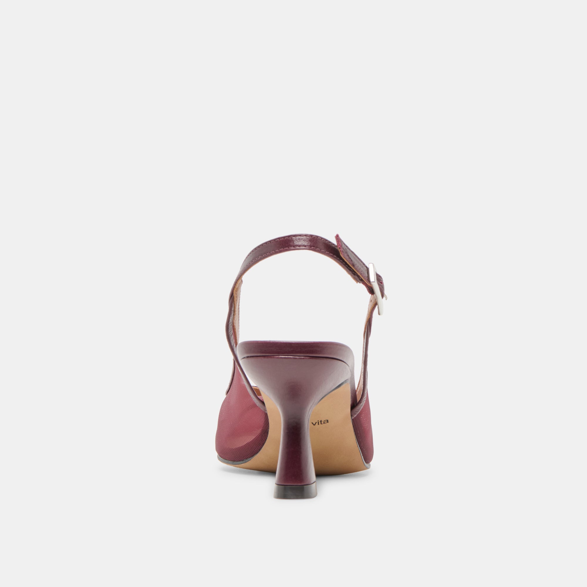 LORINE Women's Burgundy Mesh High Heels - Elegant Dress Pumps for Parties, Weddings & Evening Events