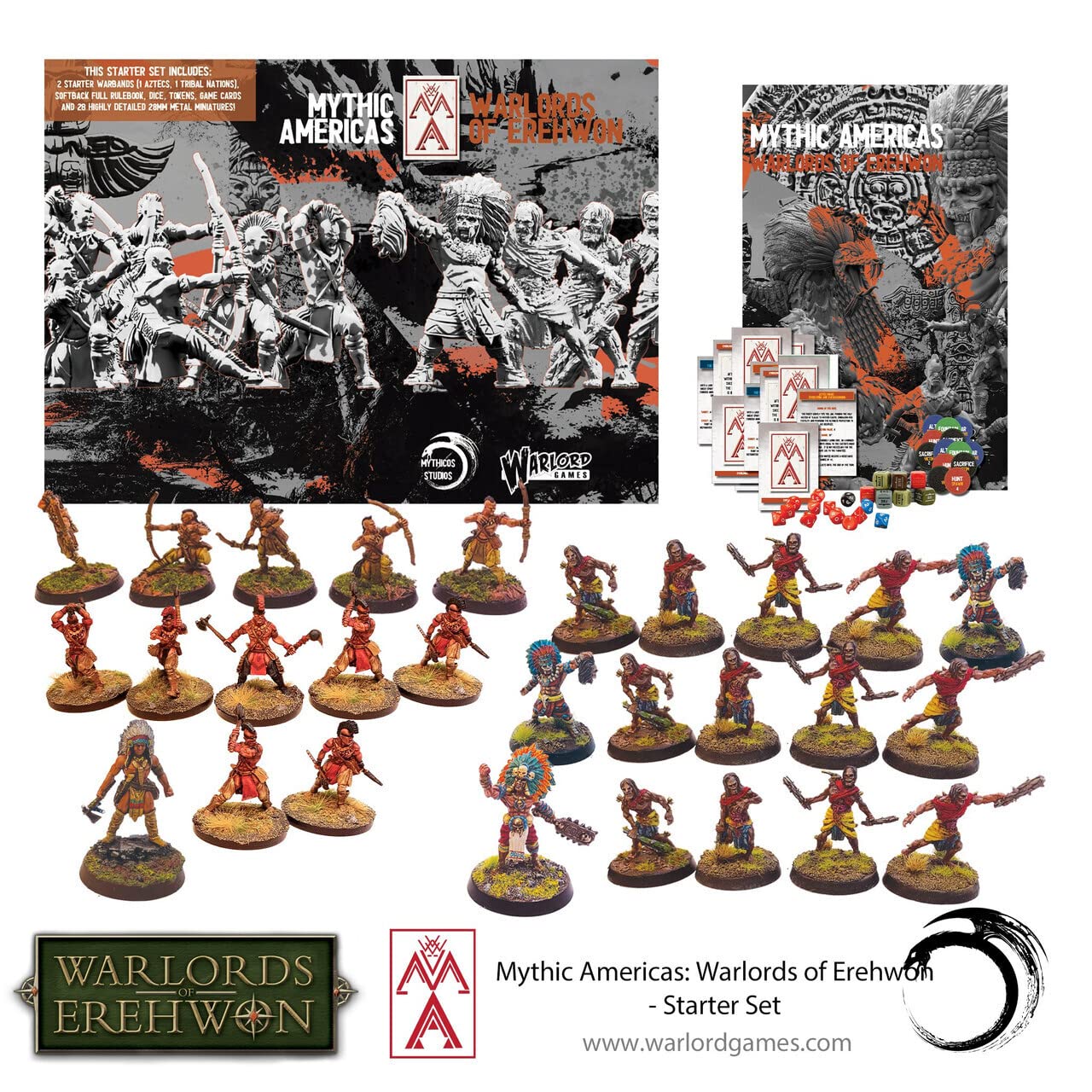 Aztec & Nations Strategy Board Game - Mythic Americas Warlord RPG for Adults | Fantasy Tabletop Wargaming Kit with Terrain Tiles | Perfect for Game Nights & Historical Battle Reenactments