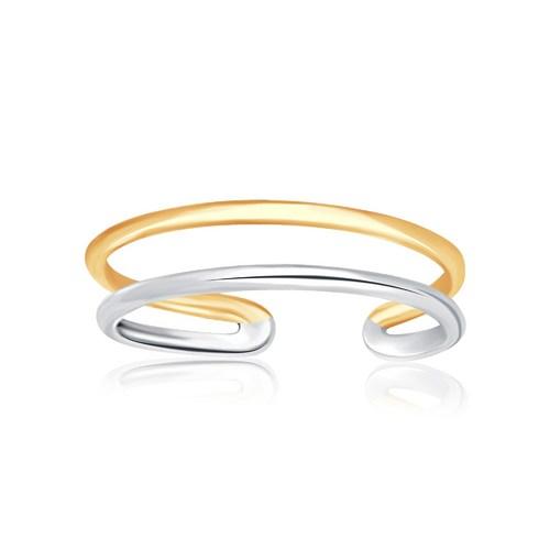 14K Two-Tone Gold Toe Ring - Elegant Open Wire Design for Women | Perfect for Beach, Pool, and Summer Fashion Accessories
