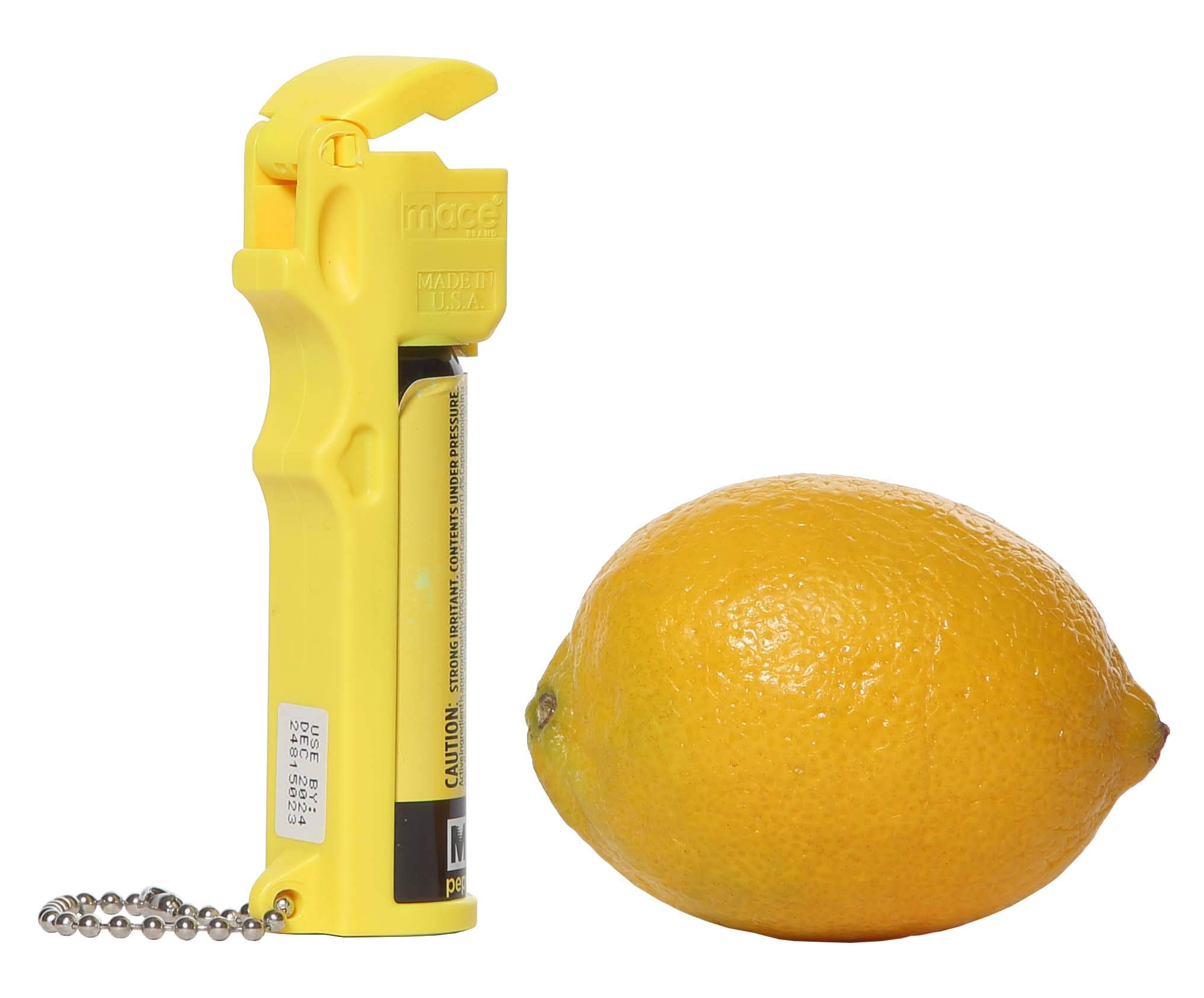 Mace Brand Full Size Pepper Spray (Neon Yellow) – 12ft Range Powerful Pepper Spray with Flip Top Safety Cap & UV Dye Marking – Best for Women's Self Defense, Jogging Safety, Night Walking Protection & Personal Security