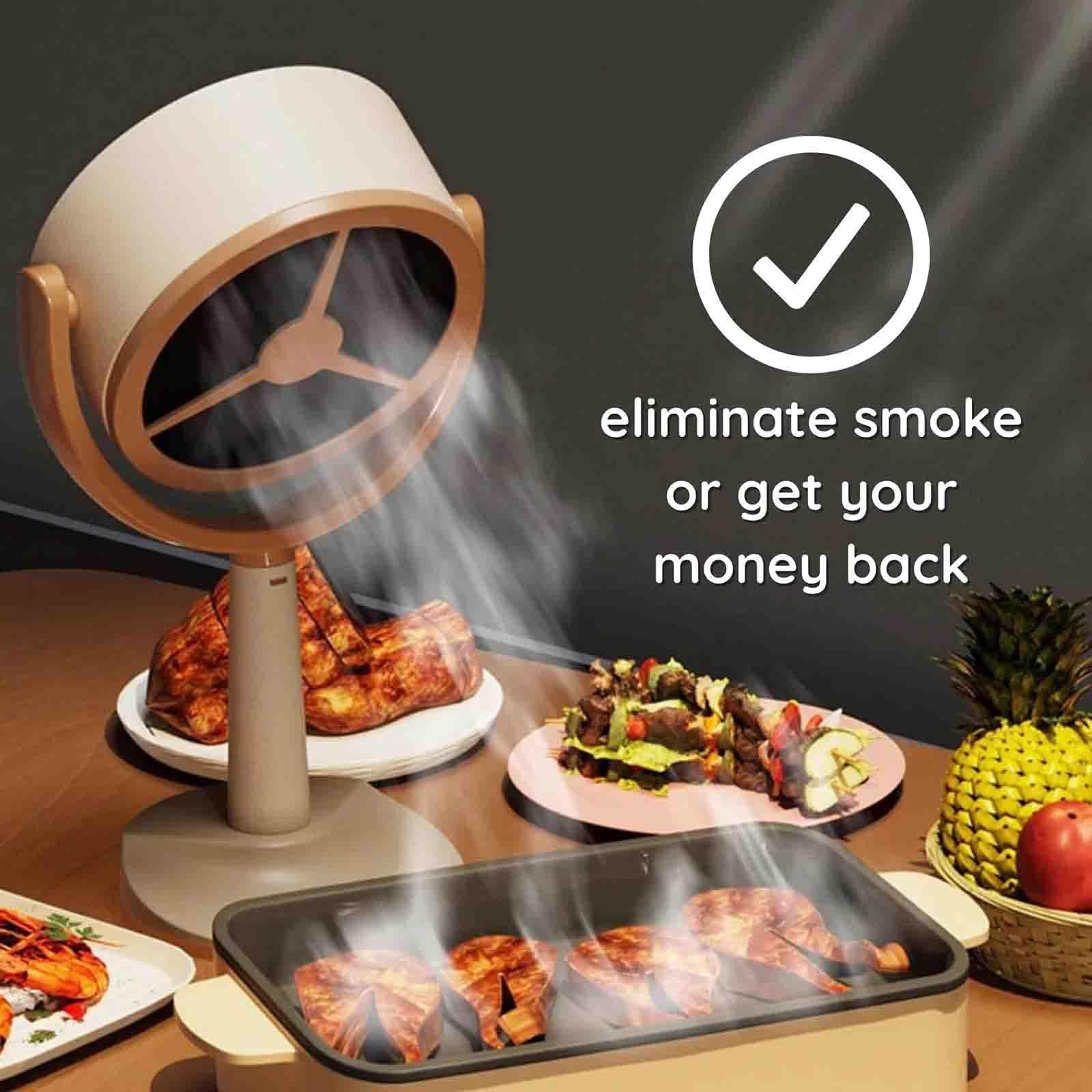 Lorivu Portable Smoke Purifier & Air Purifier - Rechargeable Kitchen Exhaust Fan for Home, Car, Office - Eliminates Cooking Smoke, Odors & Pollutants (2 Pack) - Perfect for Small Kitchens, Camping & Workspaces