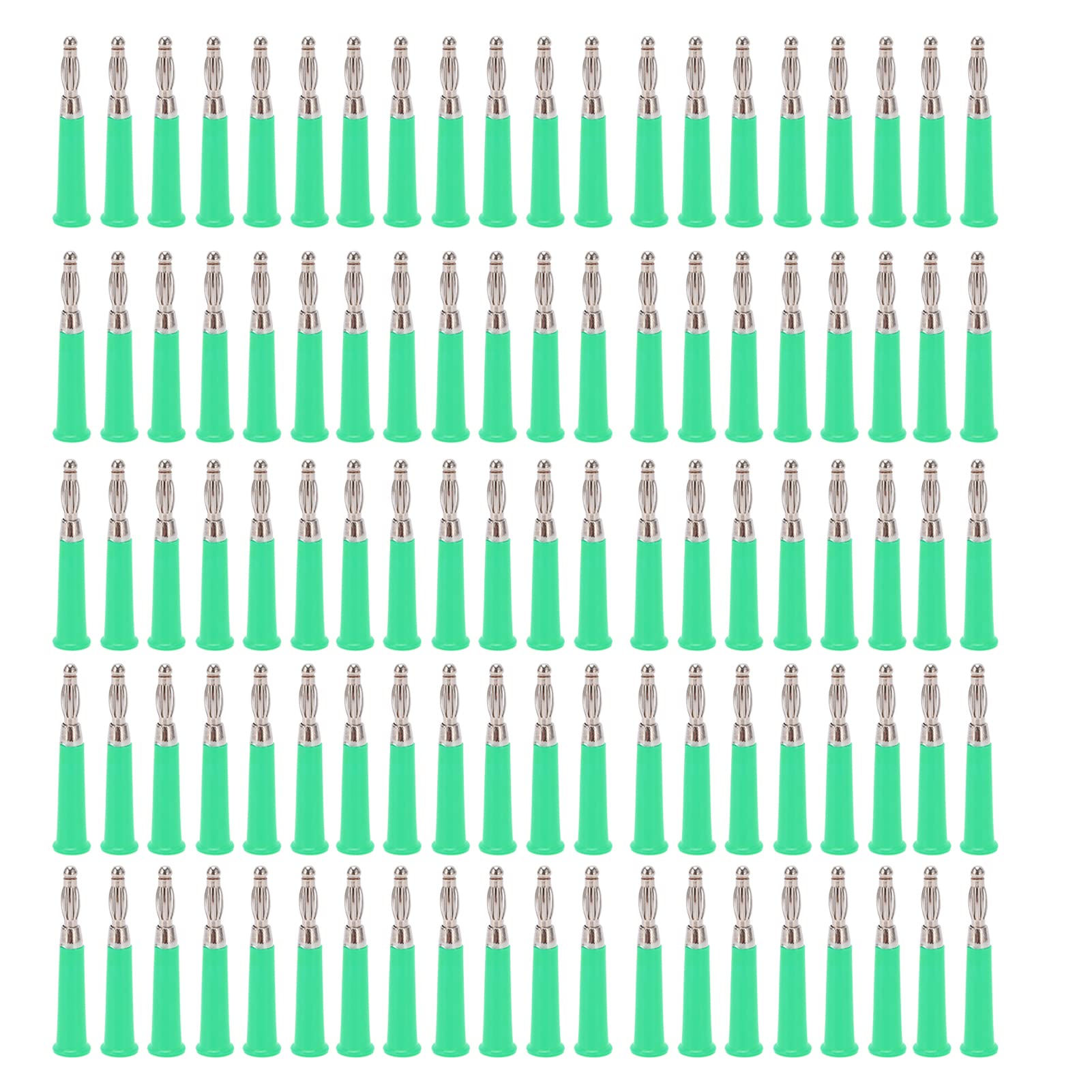 100Pcs 4mm Banana Plug Male Connectors - Green Speaker Wire Cable Plugs for Inner Spring Panel, Audio Equipment & DIY Electronics Projects