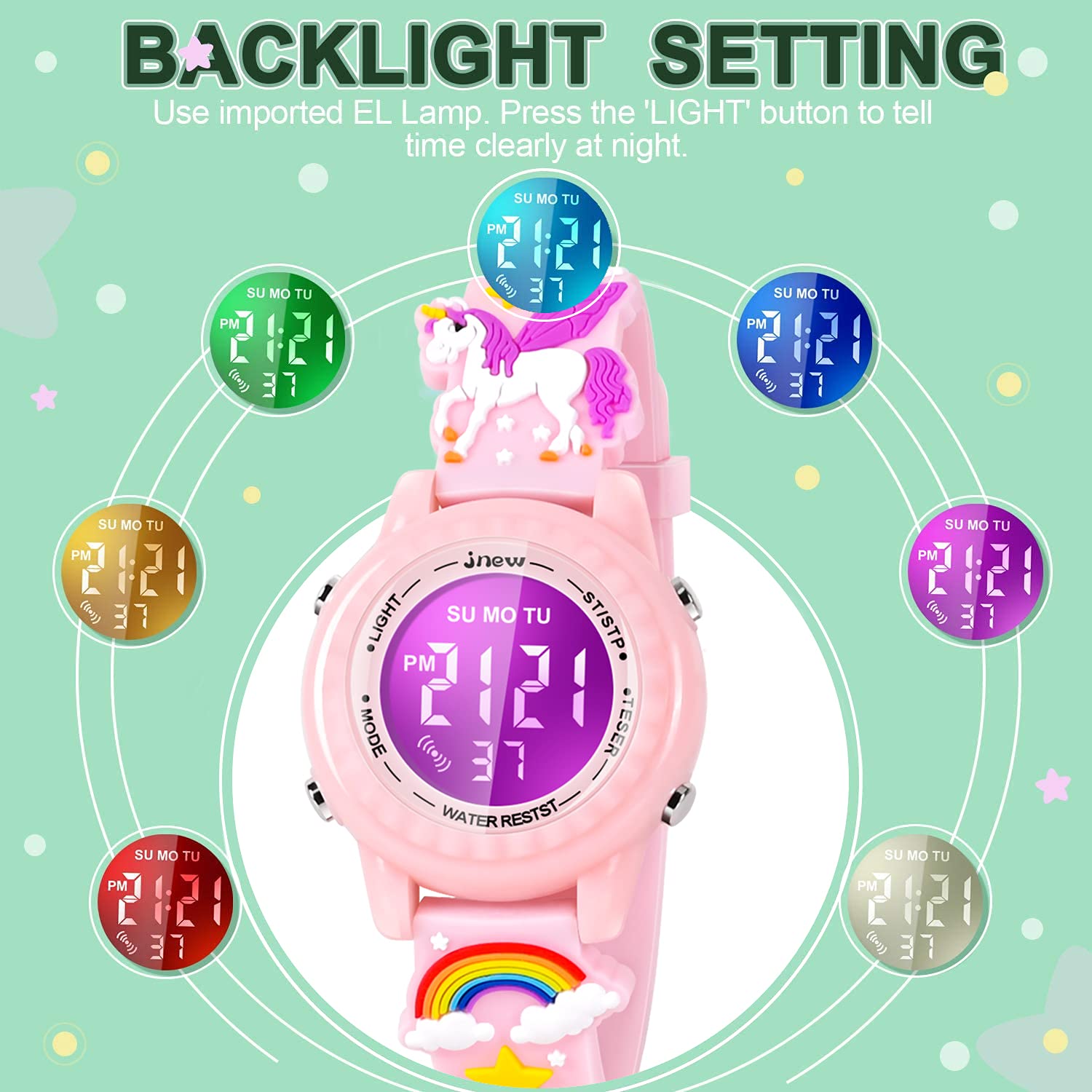 **3D Cartoon Waterproof Kids Watches with Alarm - Best Toys & Gifts for Girls Age 3-10 - Perfect for Swimming, Outdoor Play & Birthday Presents**