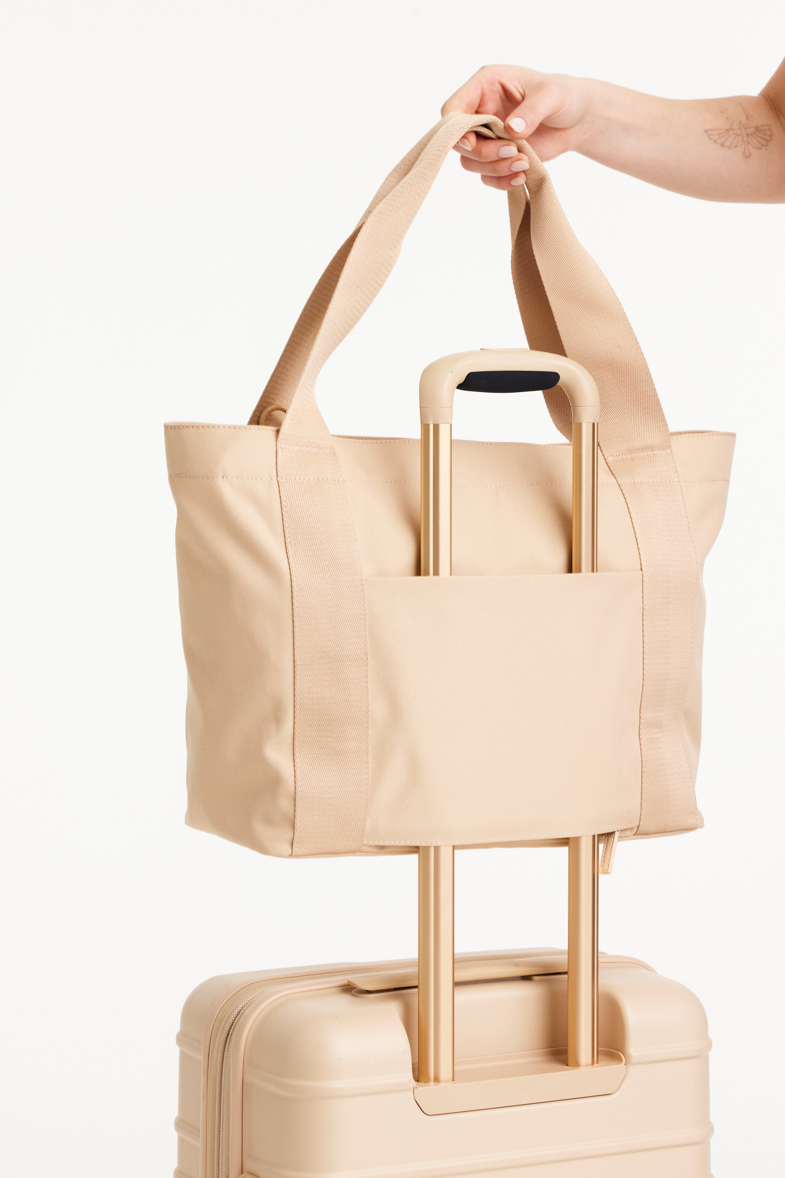 The BÉISics Tote Bag in Beige - Stylish & Spacious Canvas Tote for Work, Travel & Everyday Use