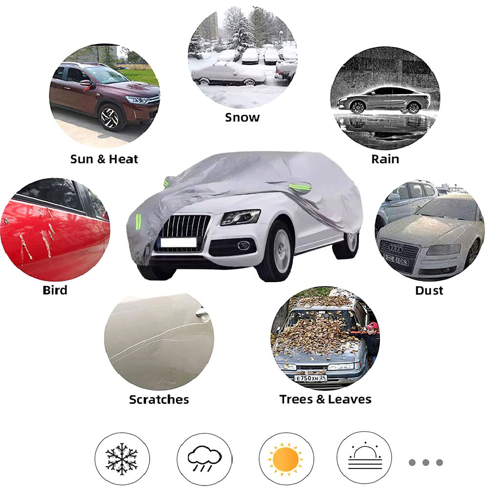 BMW X4 F26 G02 Car Cover 2015-2022 - Waterproof 190T High Density SUV Full Exterior Cover for Indoor & Outdoor Protection - Sunscreen Silver Car Cover for All Weather & Long-Term Parking