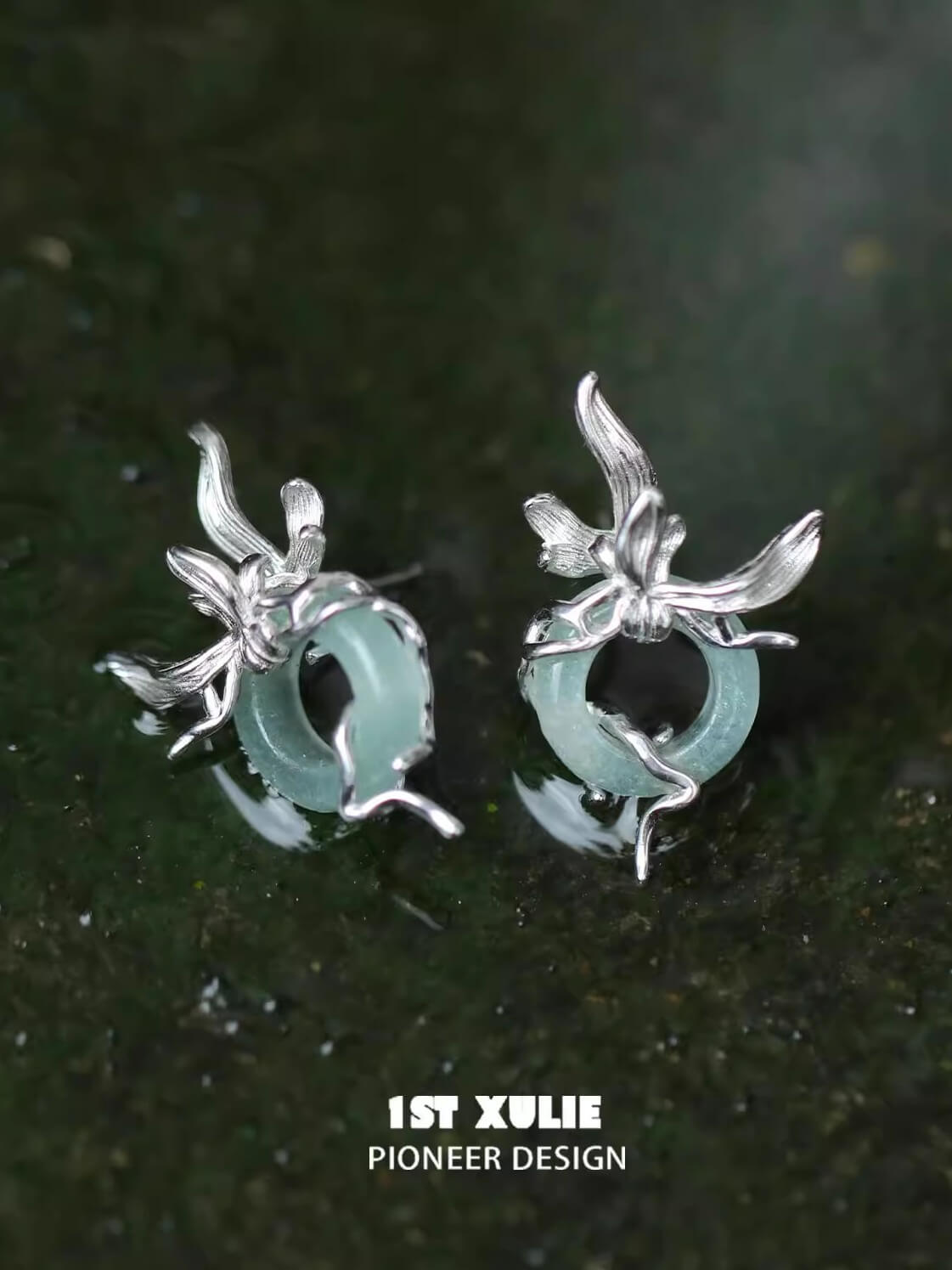 Irises S925 Sterling Silver Jade Earrings - Elegant Handmade Jewelry for Women | Perfect for Weddings, Parties & Special Occasions