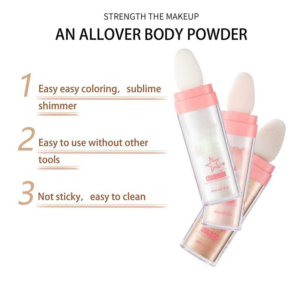 Glitter Highlighter Powder for Face & Body - Natural 3D Blush & Fairy Glow Makeup (01# White Moonbeam) - Perfect for Festivals, Parties & Night Out Makeup Looks