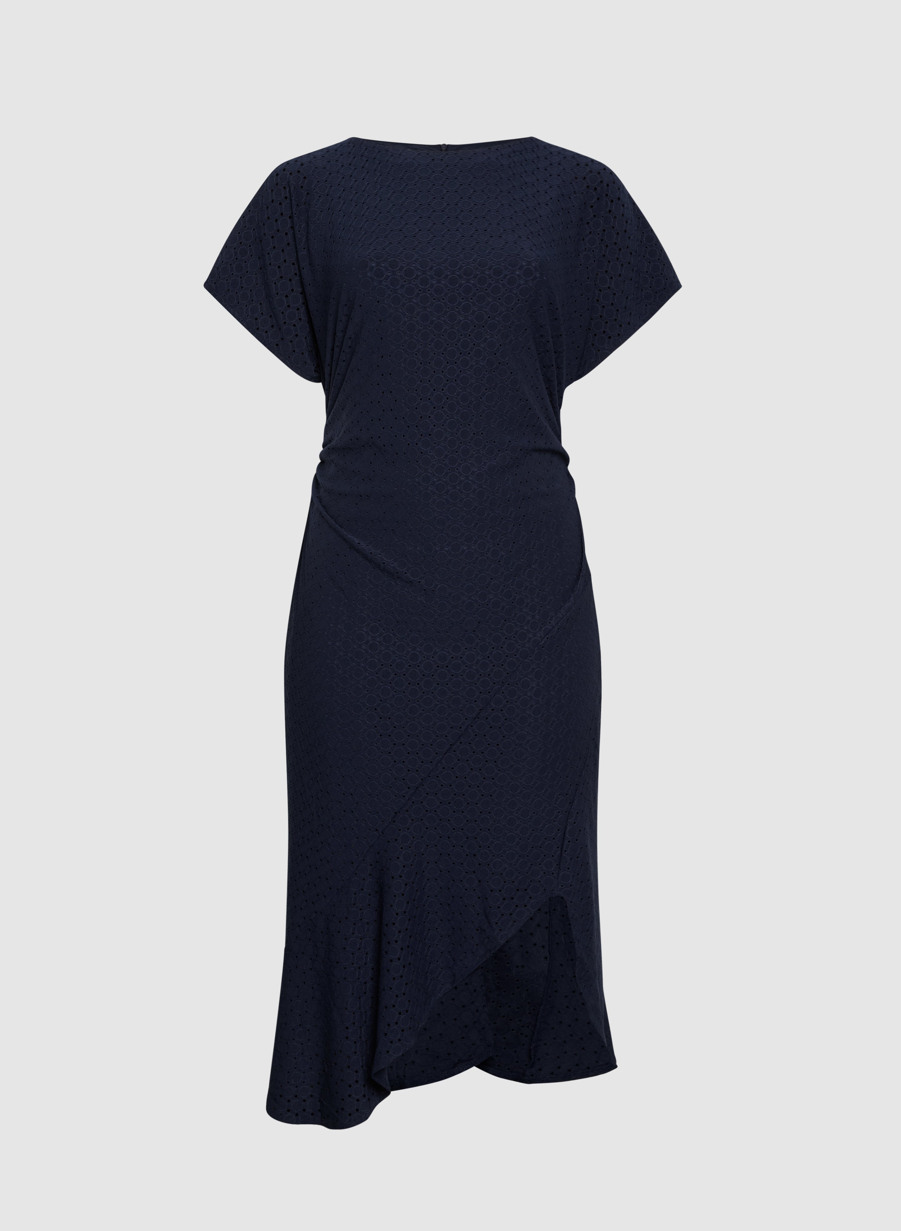 Elegant Eyelet Midi Dress for Women - Summer Floral Boho Dress with Short Sleeves - Perfect for Beach Vacations, Date Nights & Garden Parties