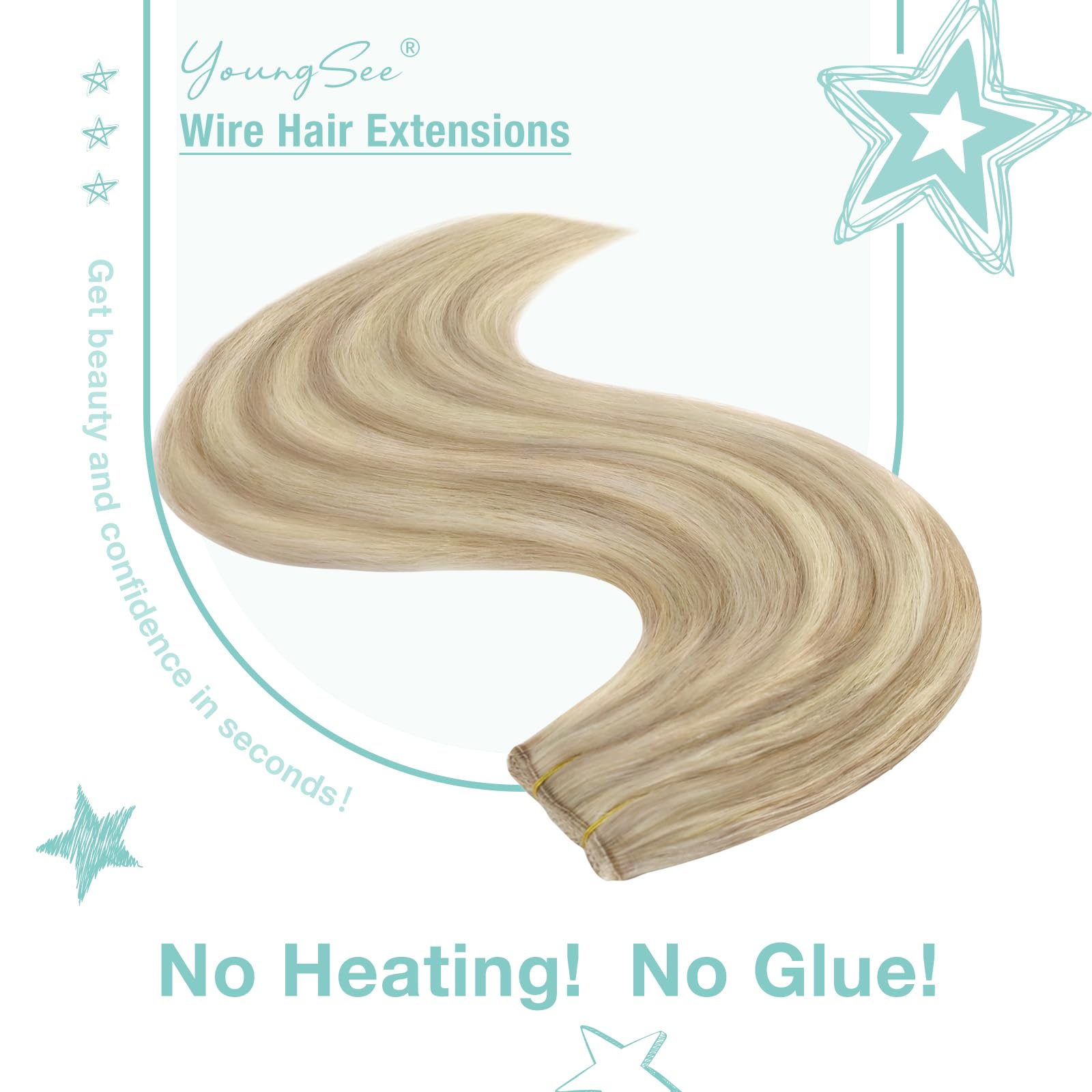 Premium 100% Human Hair Wire Hair Extensions for Women - Clip-In, Heat Resistant, Natural Look for Daily Styling & Special Occasions