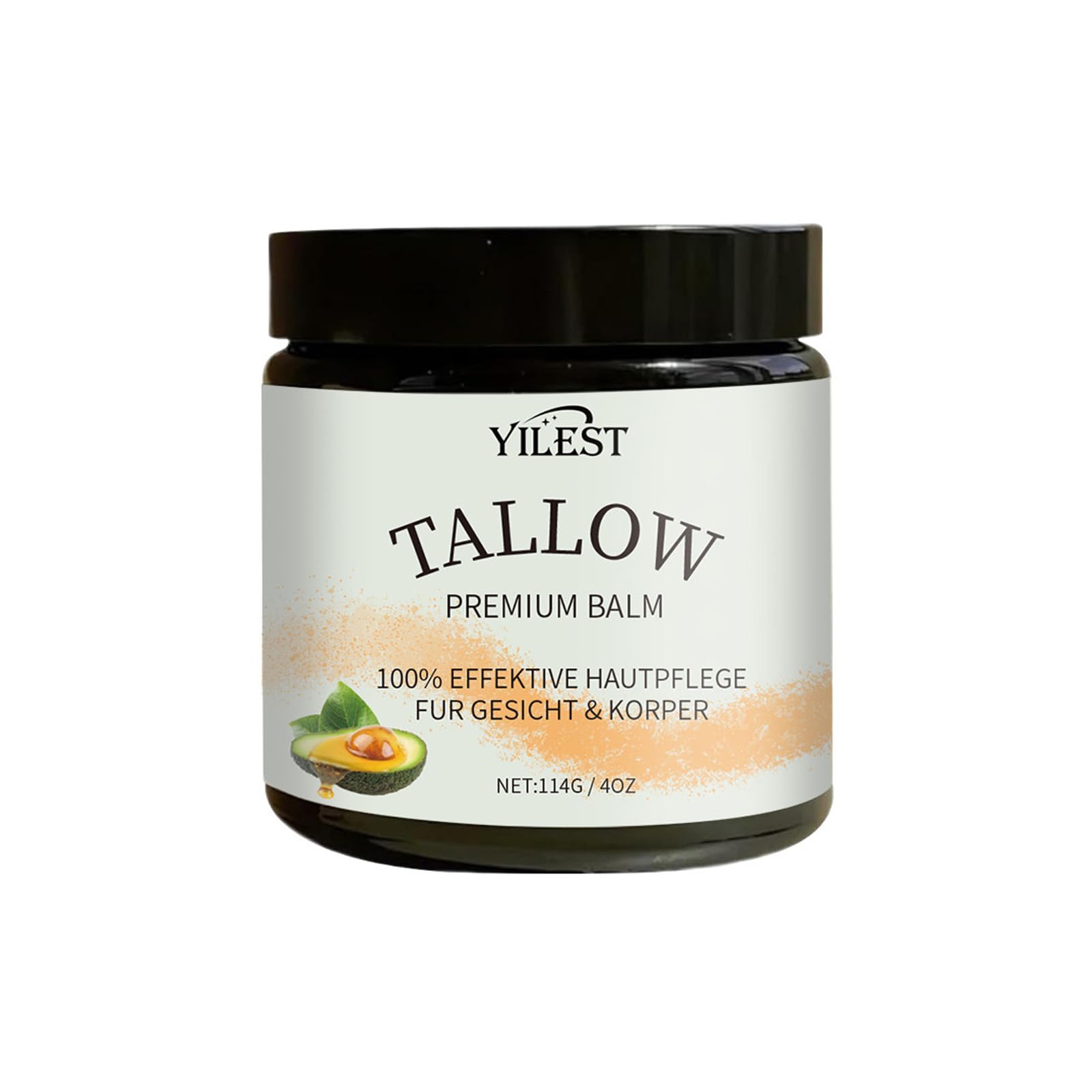 Organic Beef Tallow Balm for Dry & Sensitive Skin - Natural Face & Body Moisturizer with Avocado Oil - Deep Hydration for Cracked Skin - Fast Absorbing Lotion for Eczema & Psoriasis Relief (4oz) - Perfect for Nighttime Skincare & Winter Dry Skin Care Routine