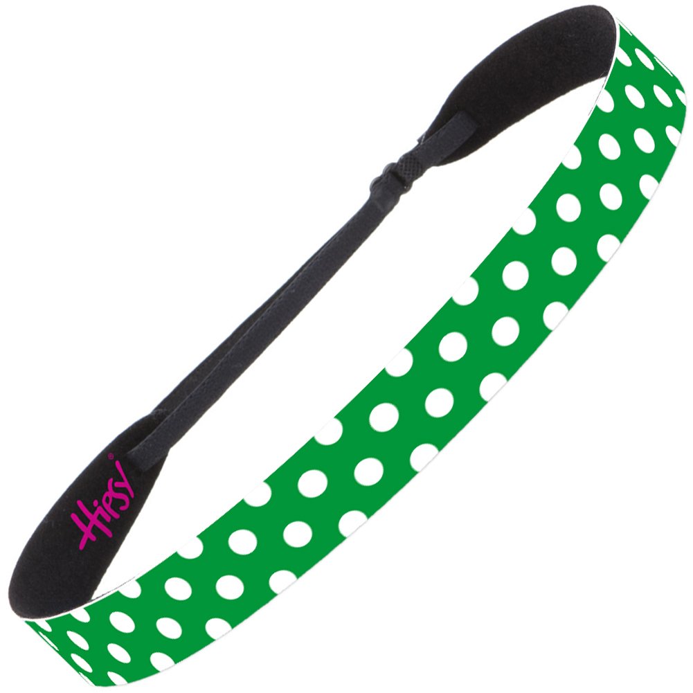 Hipsy Adjustable Non-Slip Wide Fashion Printed Sports Headbands 3-Pack (Polka Dot Green/Yellow/Purple) – Sweat-Wicking Workout Headbands for Running, Yoga, Tennis & Gym – Perfect for Women & Girls