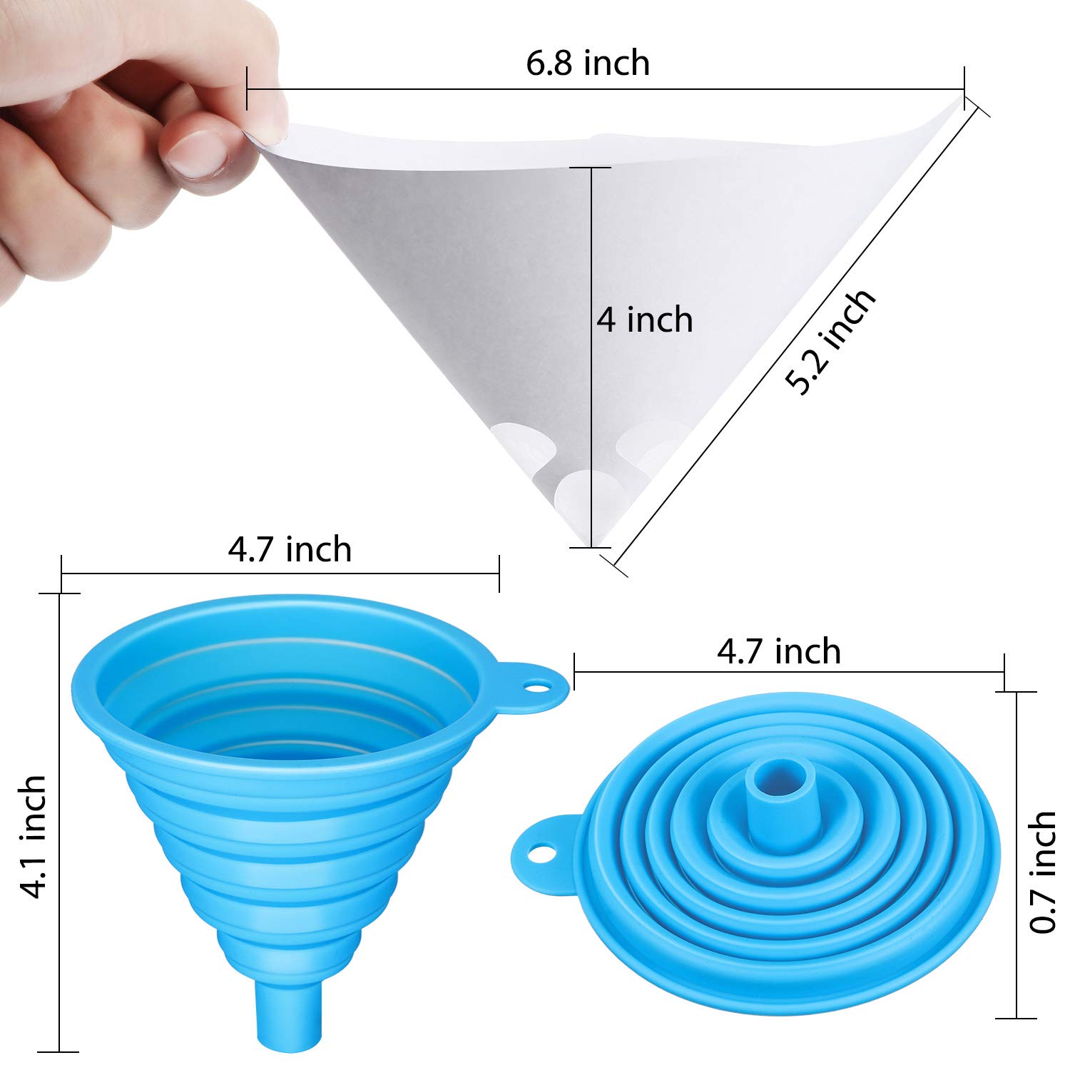 190 Micron Paint Strainers - 100 Pack Nylon Mesh Paint Filters with Silicone Funnel for Automotive, Spray Guns, Home Painting - Perfect for DIY Projects, Professional Painting & Paint Mixing