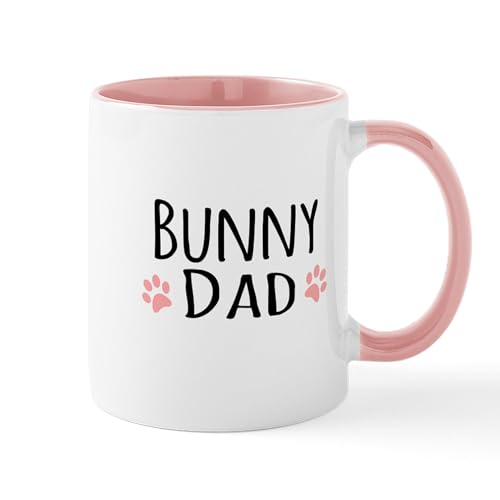 White/Pink Inside - Bunny Dad Mugs