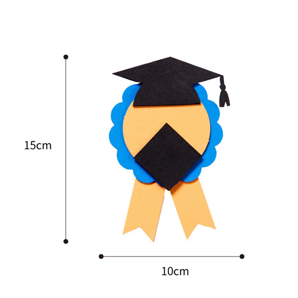 6-Piece Graduation DIY Kit - Handmade Medal Award Supplies, Graduation Hat Ribbon for Kids - Perfect for School Ceremonies, Parties & Craft Projects