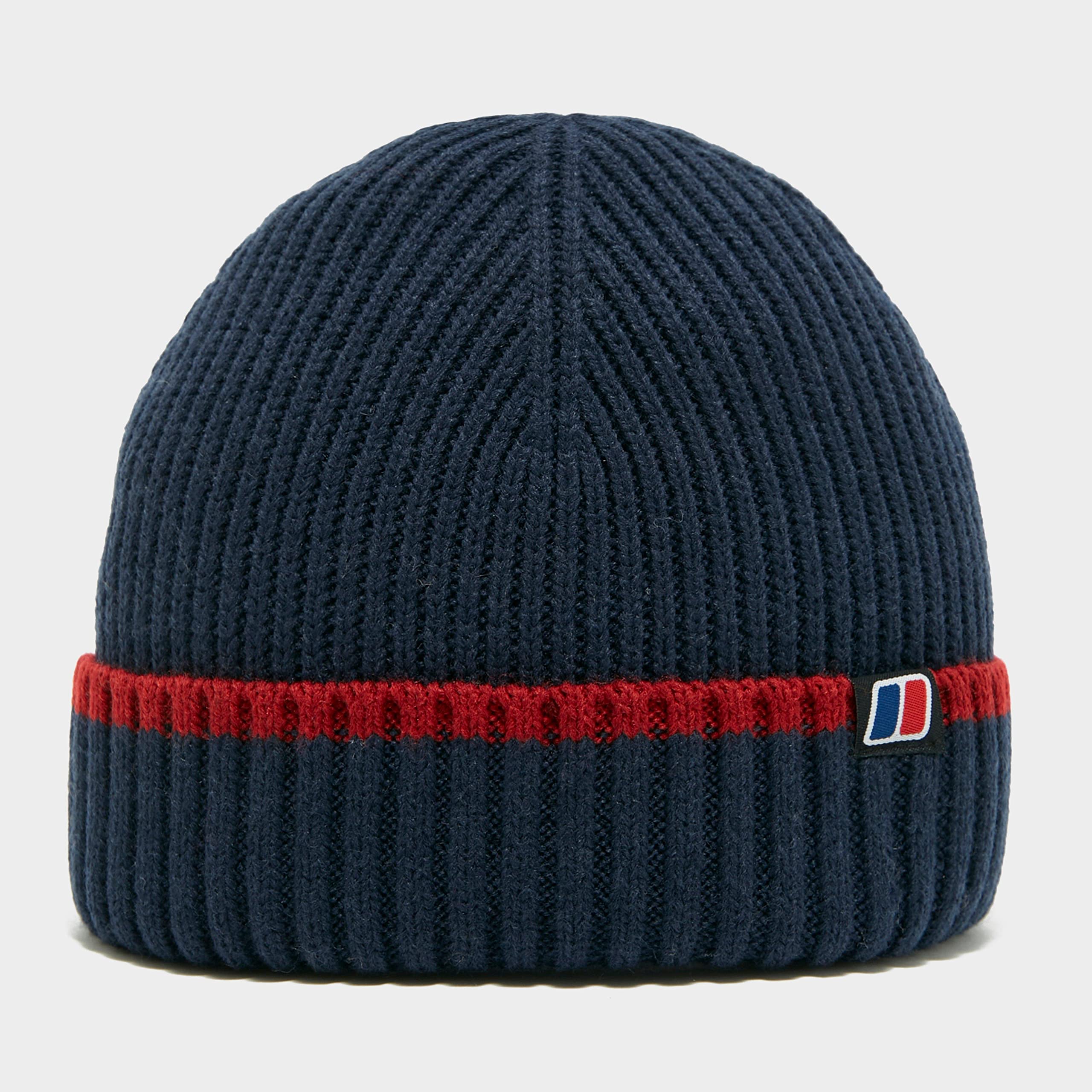 Berghaus Kids' Stripe Beanie Hat for Boys & Girls - Soft Warm Winter Knit Hat in Navy Blue - One Size Fits All - Perfect for Skiing, Snow Play & Cold Weather Activities