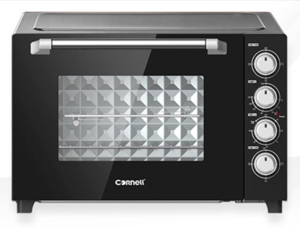 Cornell CEOD70BK 70L Double Glass Electric Oven with Rotisserie & Convection Function - Perfect for Baking, Roasting, and Grilling at Home