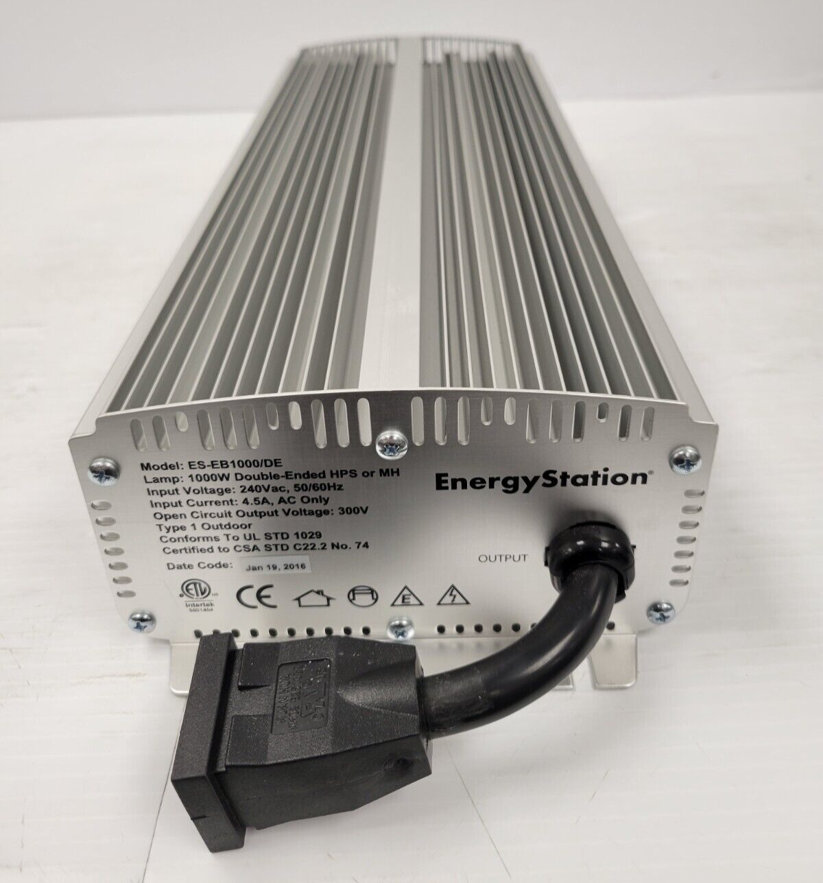 EnergyStation ES EB1000/DE 1000W Electronic Ballast for Hydroponic Grow Lights - High Efficiency Power Supply for Indoor Gardening & Greenhouse Use