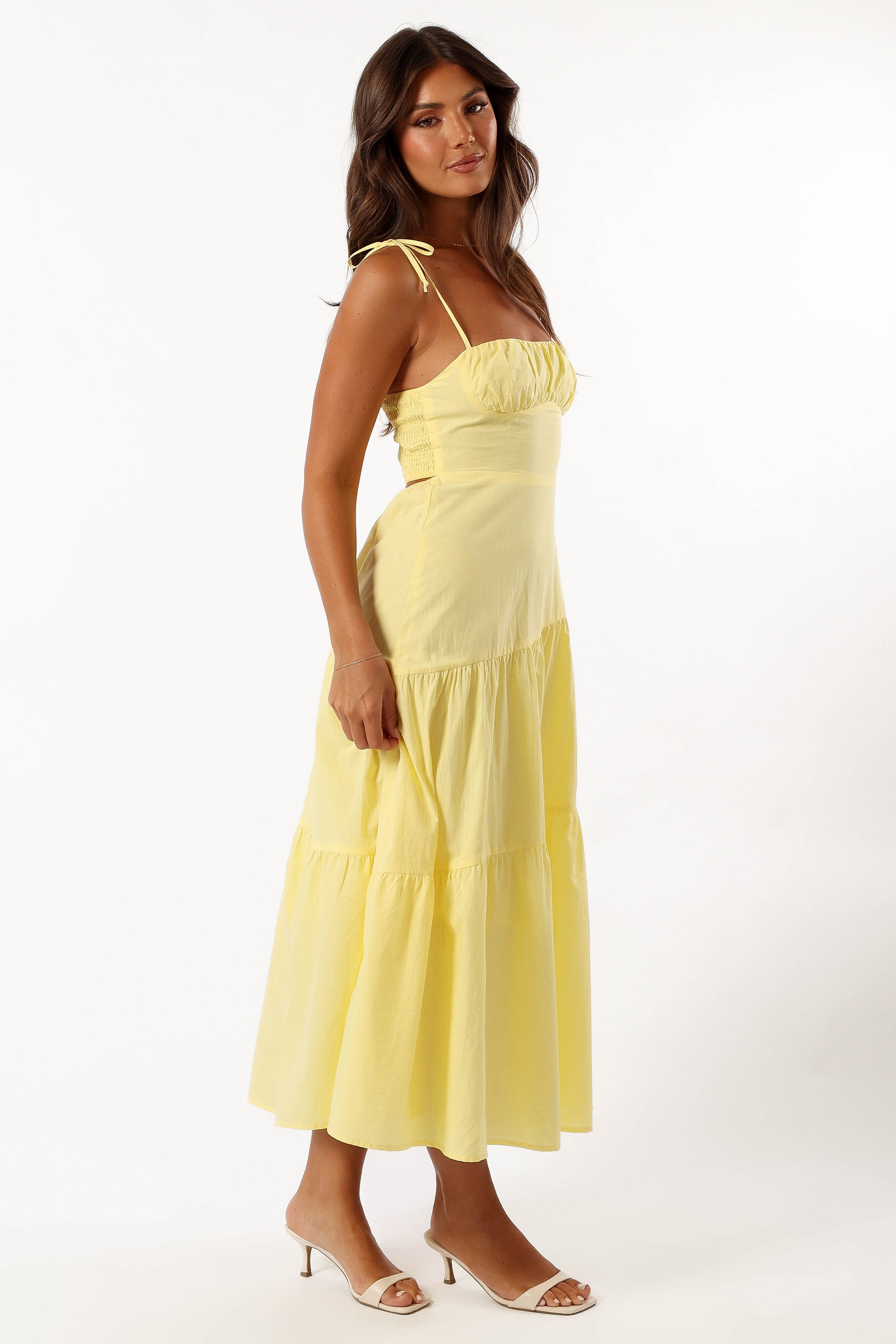 Brexley Women's Maxi Dress - Flowy Summer Dress with Lemon Print | Casual Beach Dress, Boho Chic Outfit for Vacation & Outdoor Activities